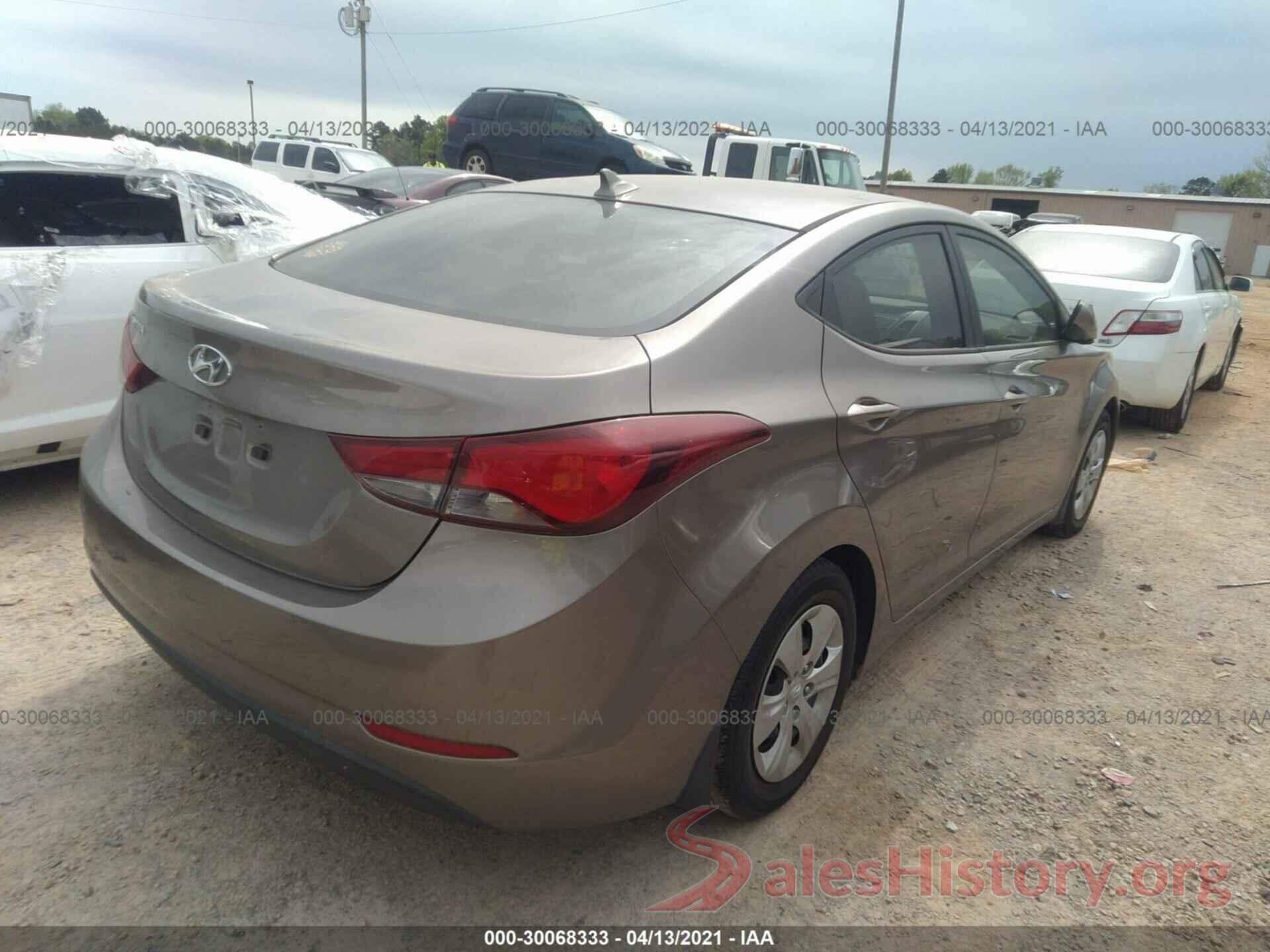 5NPDH4AE4GH670563 2016 HYUNDAI ELANTRA