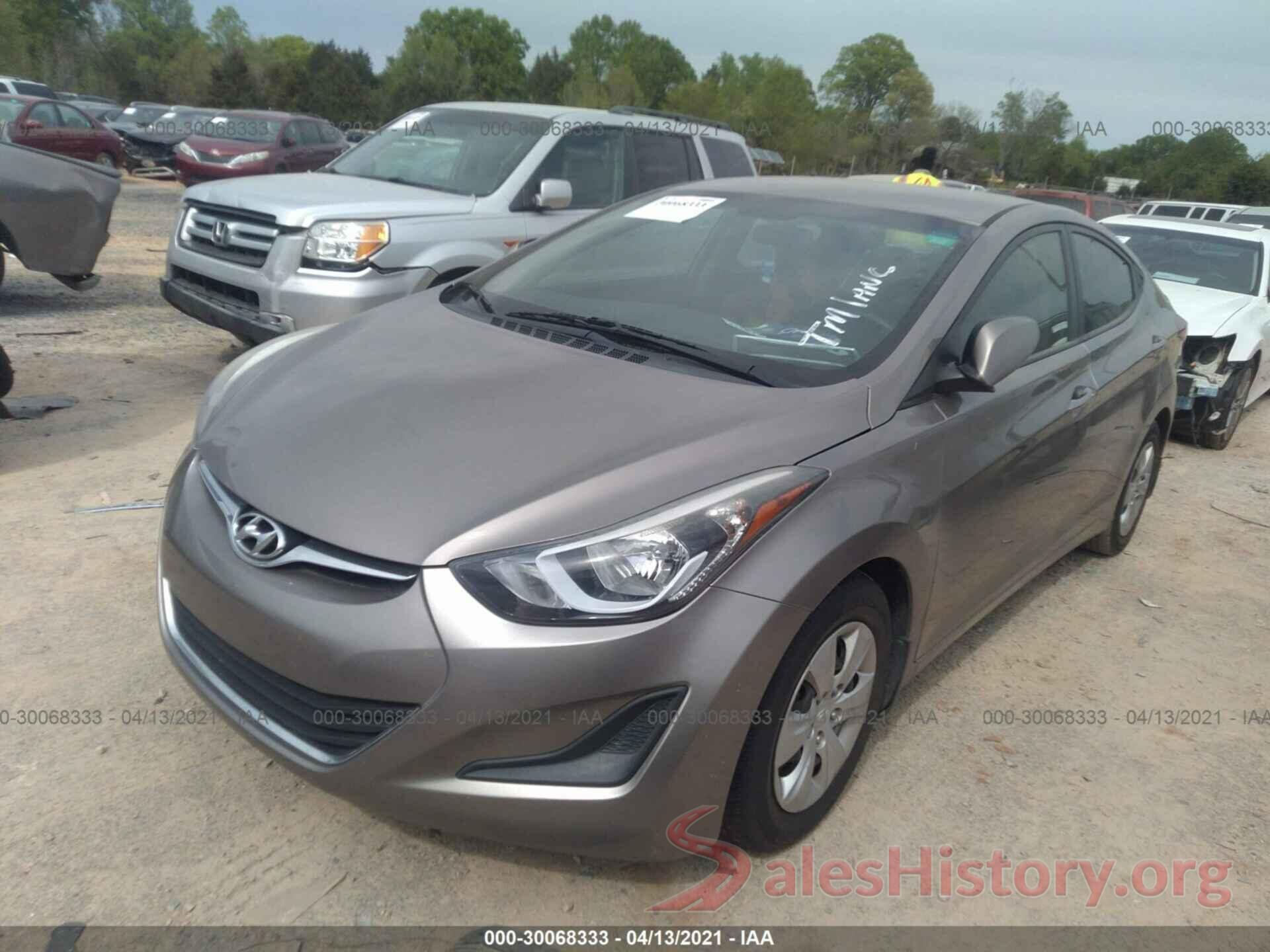 5NPDH4AE4GH670563 2016 HYUNDAI ELANTRA