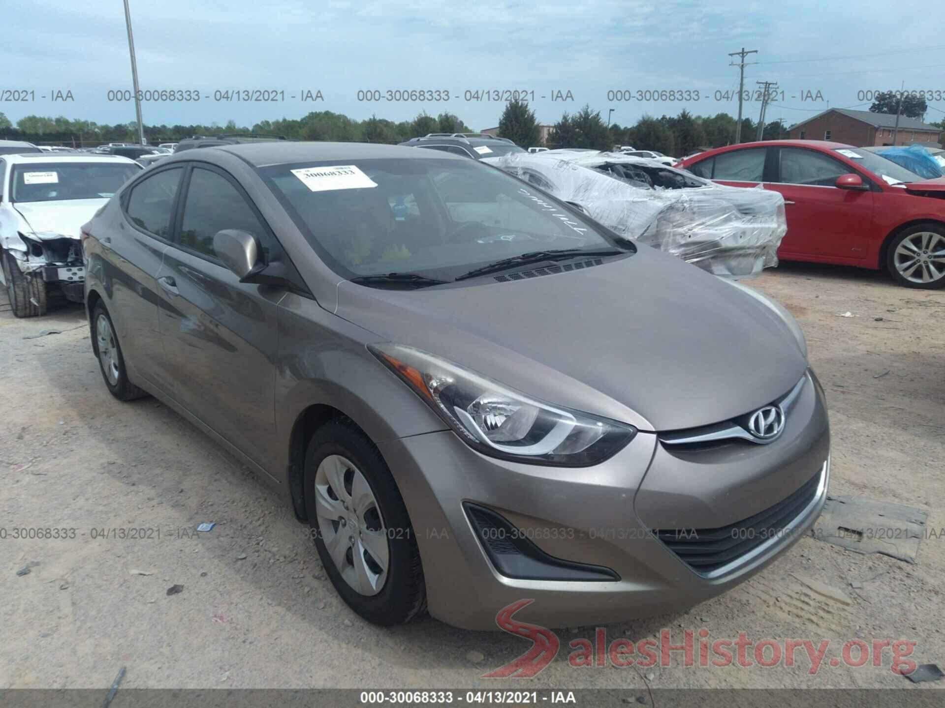 5NPDH4AE4GH670563 2016 HYUNDAI ELANTRA