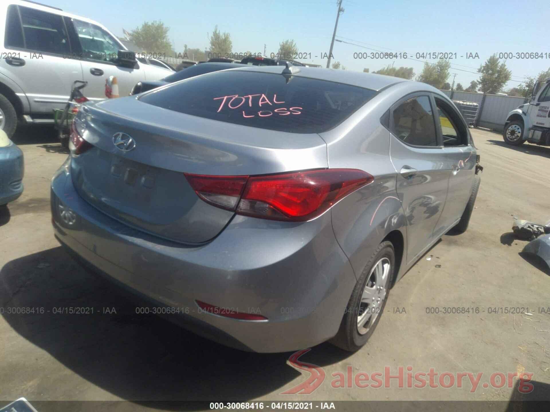 5NPDH4AE7GH721828 2016 HYUNDAI ELANTRA