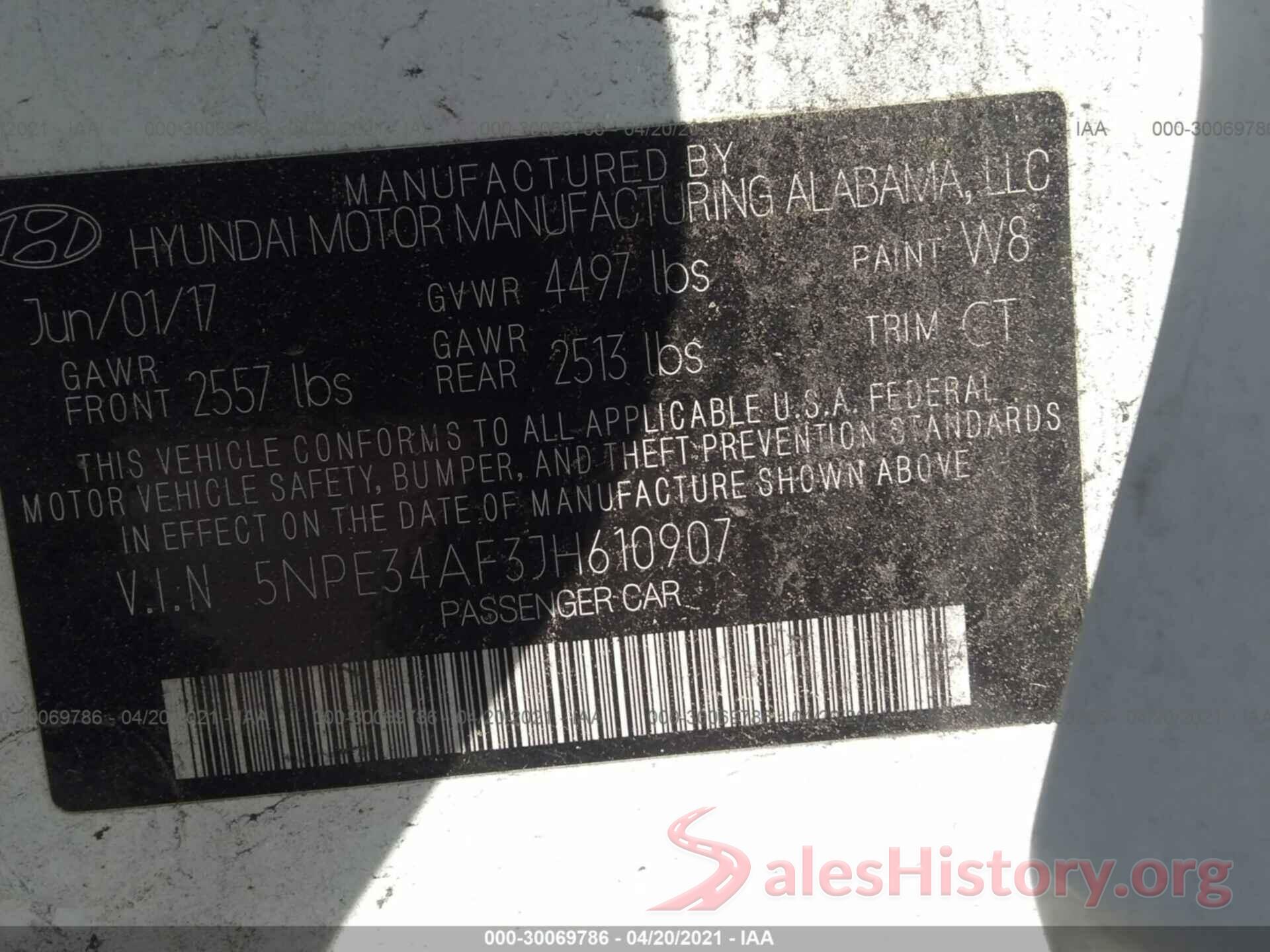 5NPE34AF3JH610907 2018 HYUNDAI SONATA