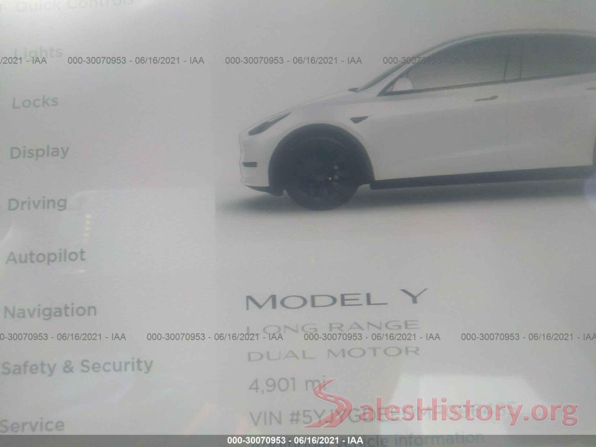 5YJYGDEE0MF096455 2021 TESLA MODEL Y