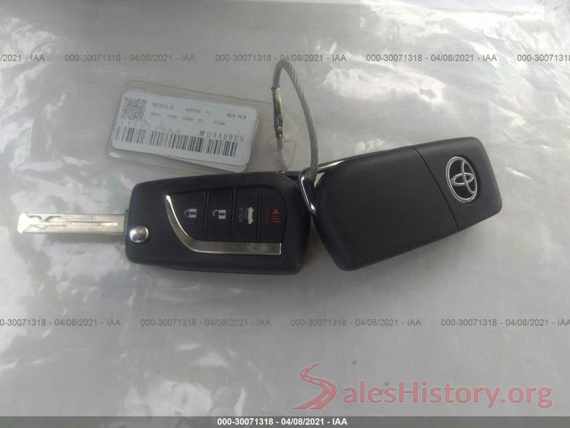 4T1G11AK1MU412925 2021 TOYOTA CAMRY