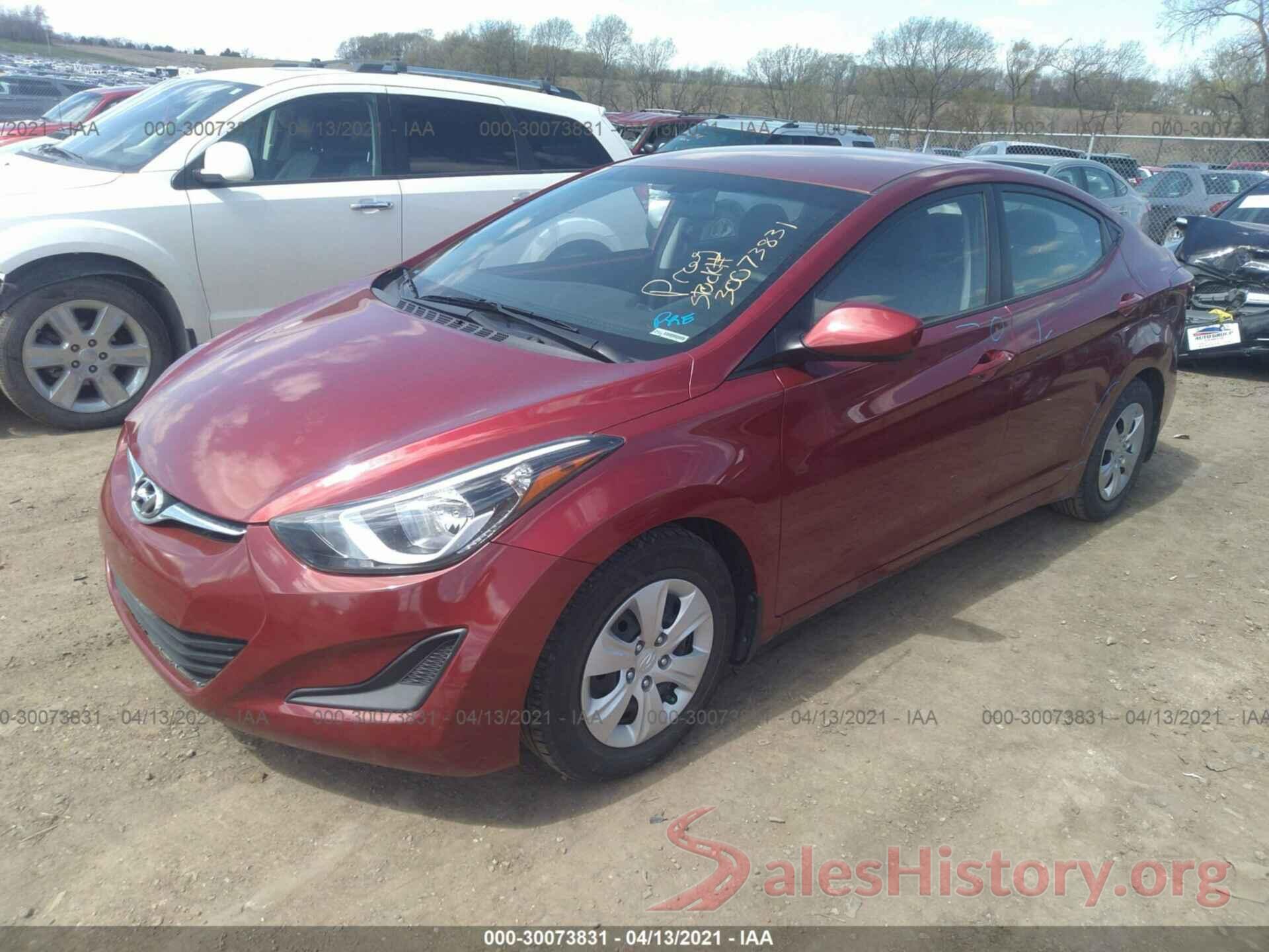 5NPDH4AE4GH795238 2016 HYUNDAI ELANTRA