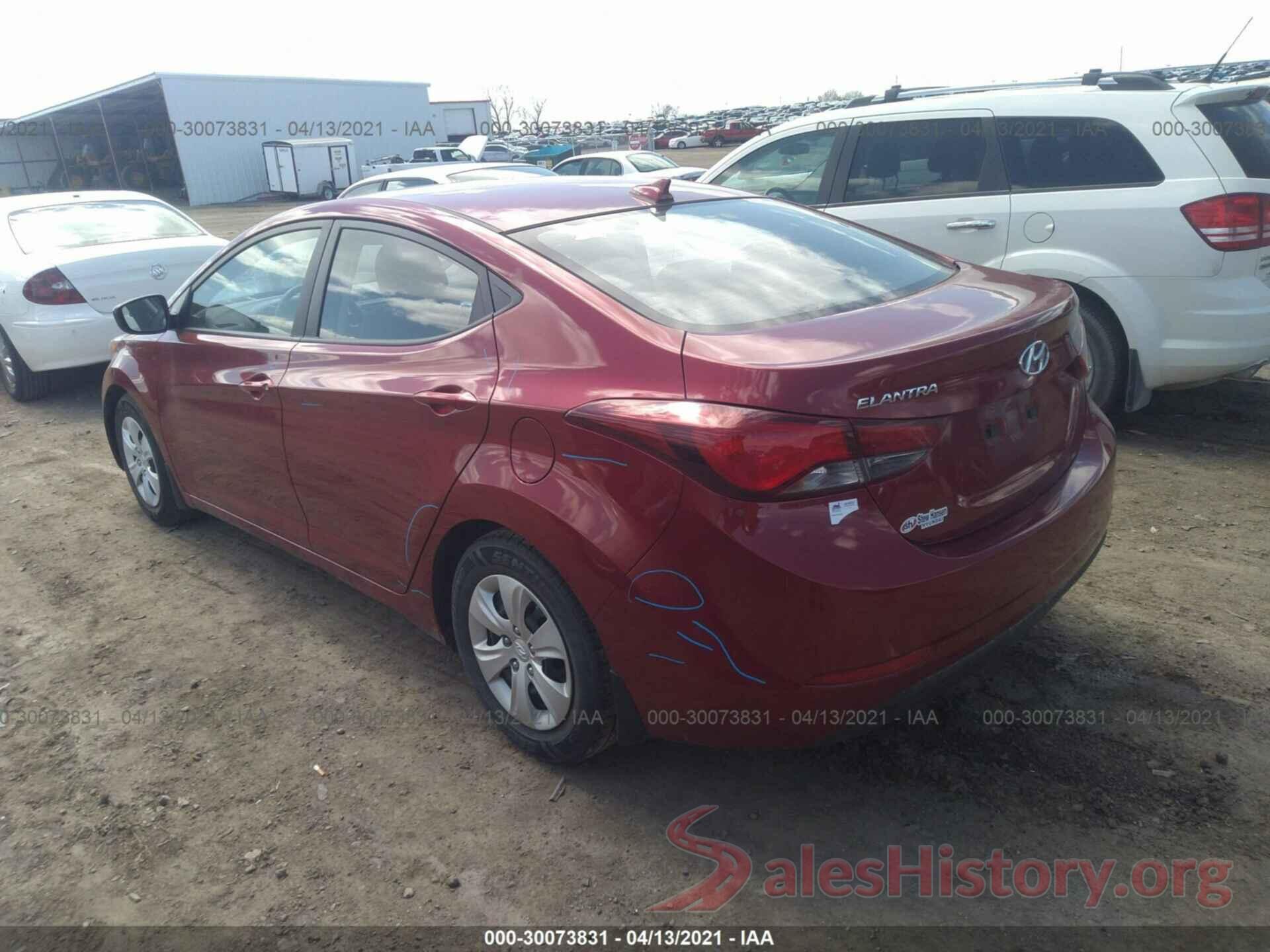 5NPDH4AE4GH795238 2016 HYUNDAI ELANTRA