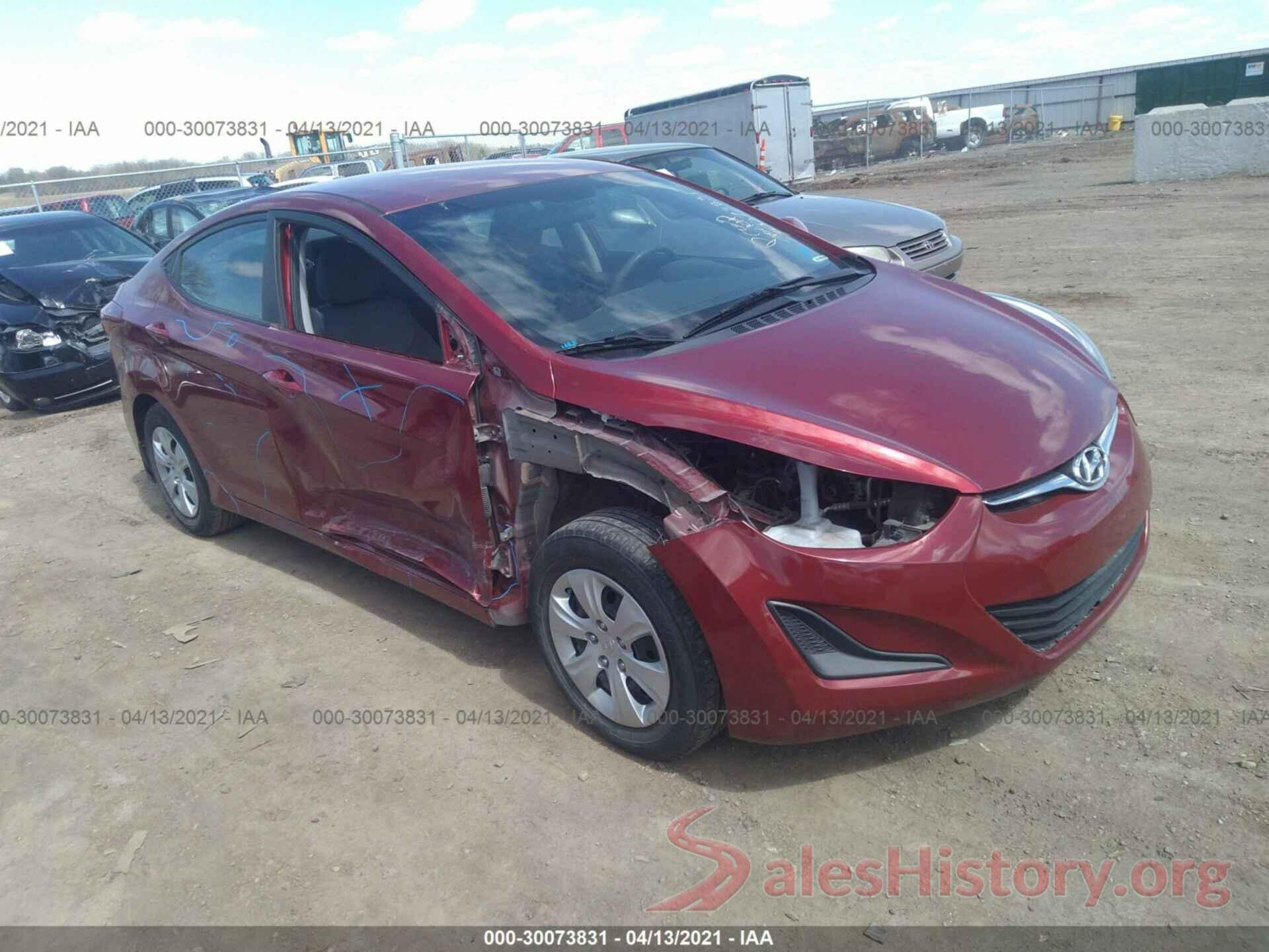 5NPDH4AE4GH795238 2016 HYUNDAI ELANTRA