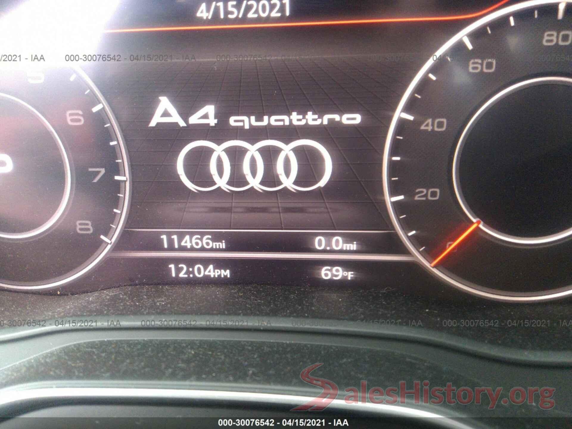 WAUENAF45KA014459 2019 AUDI A4