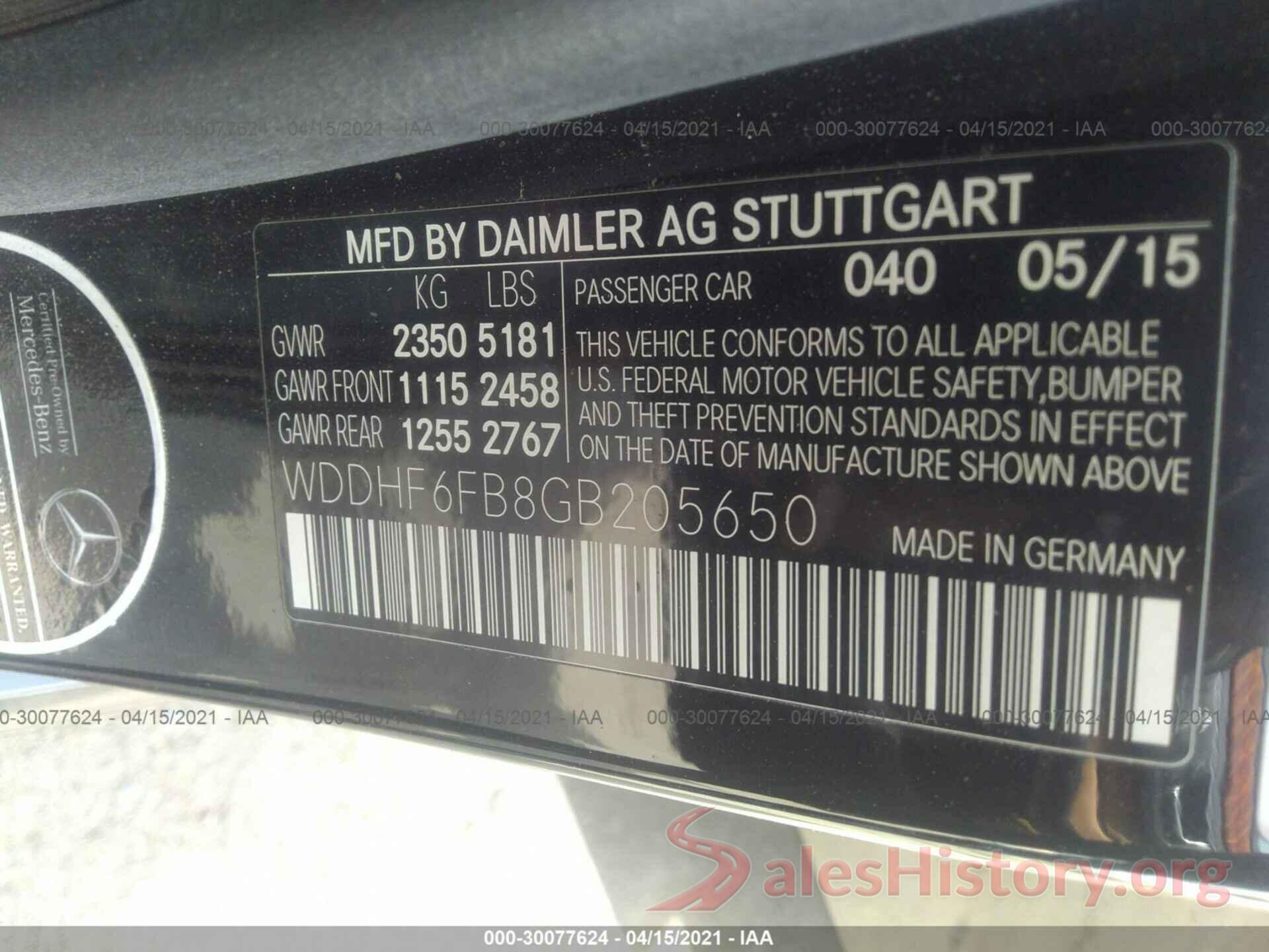 WDDHF6FB8GB205650 2016 MERCEDES-BENZ E-CLASS