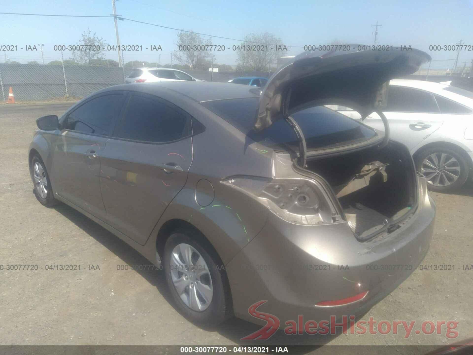 5NPDH4AE6GH675280 2016 HYUNDAI ELANTRA