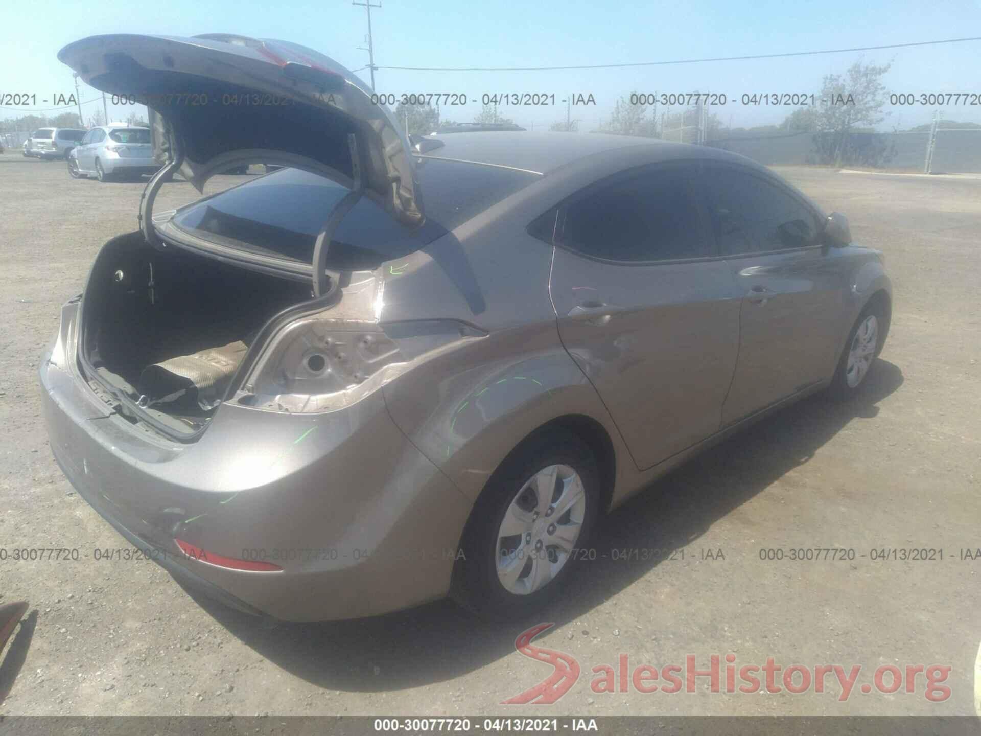 5NPDH4AE6GH675280 2016 HYUNDAI ELANTRA