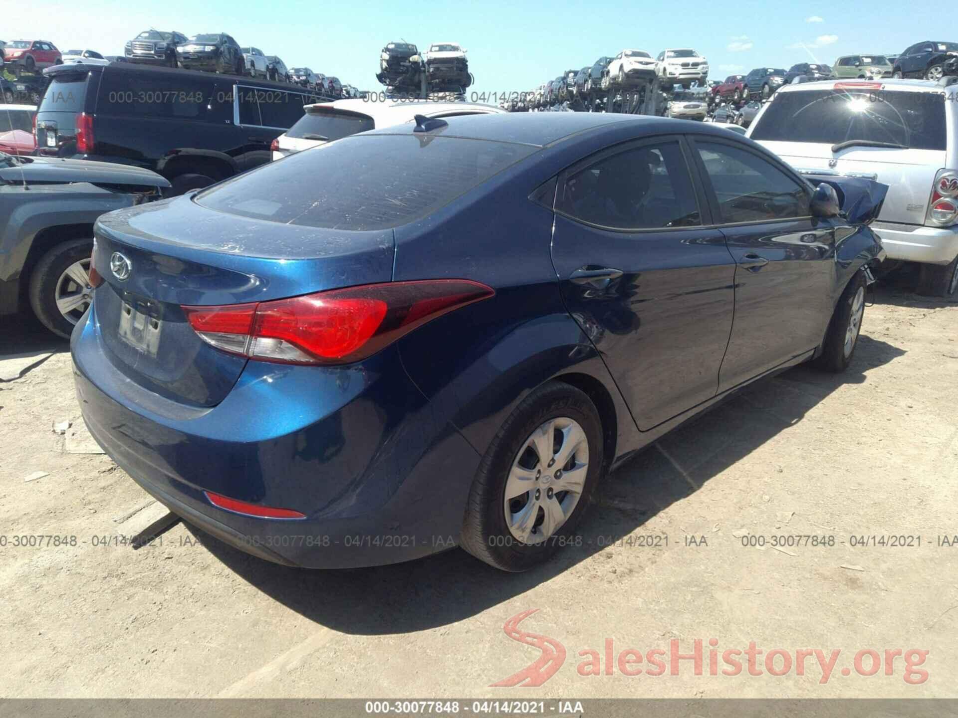 5NPDH4AE3GH736780 2016 HYUNDAI ELANTRA