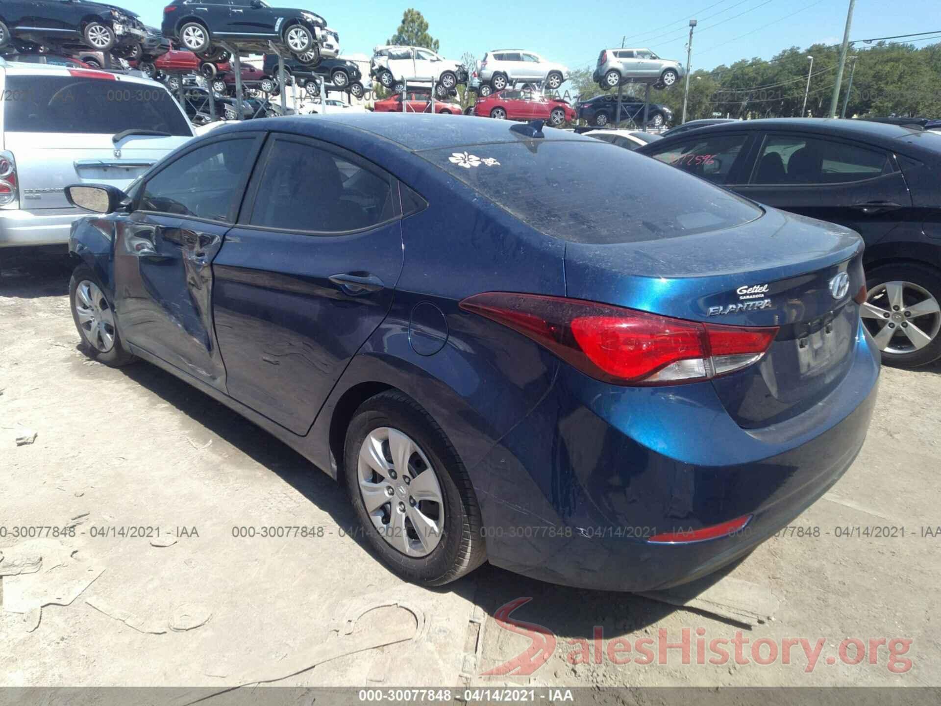 5NPDH4AE3GH736780 2016 HYUNDAI ELANTRA