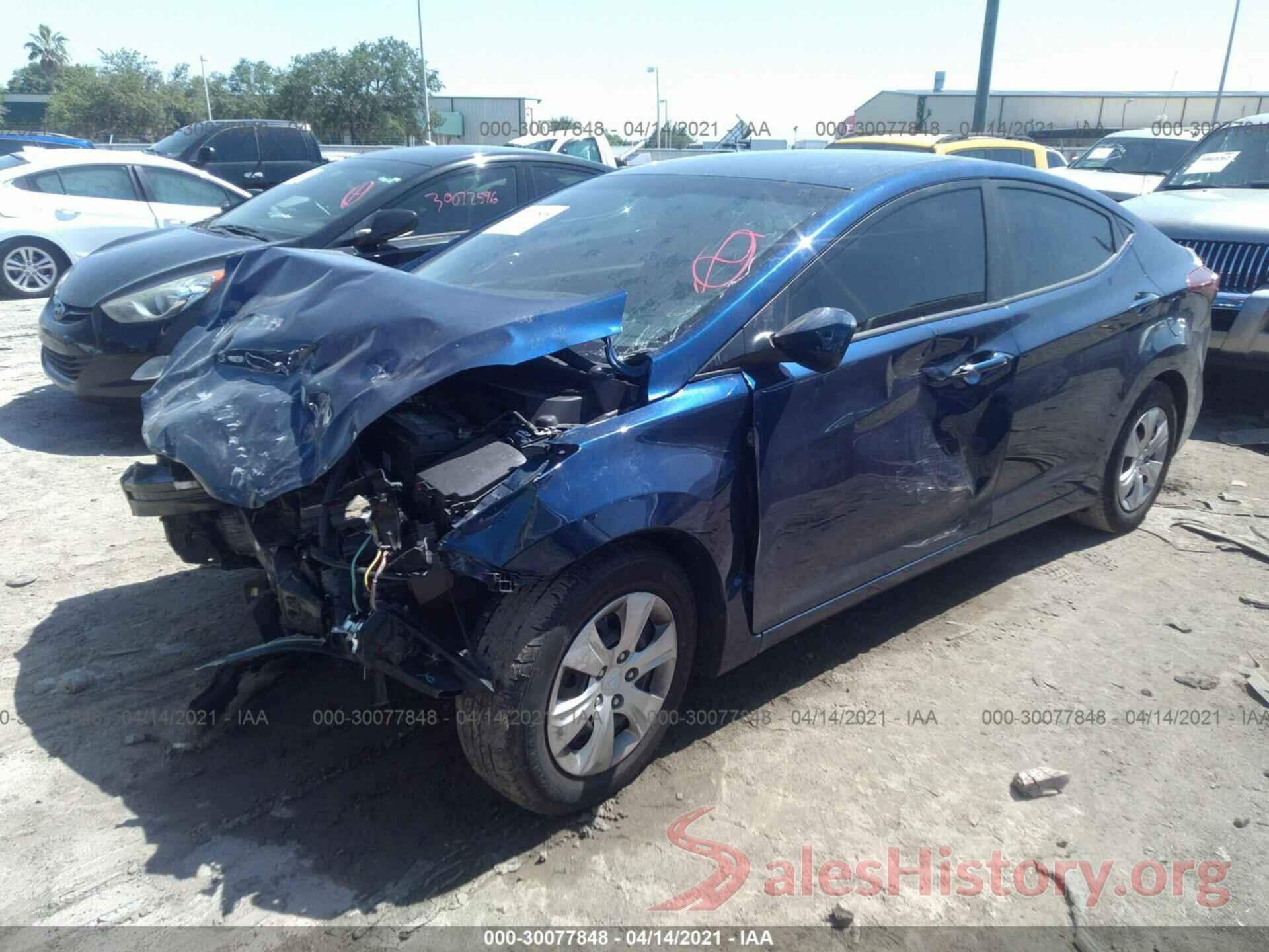 5NPDH4AE3GH736780 2016 HYUNDAI ELANTRA