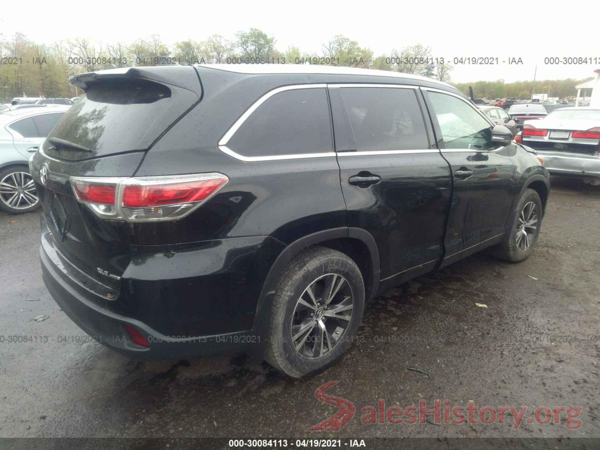 5TDJKRFH2GS501382 2016 TOYOTA HIGHLANDER