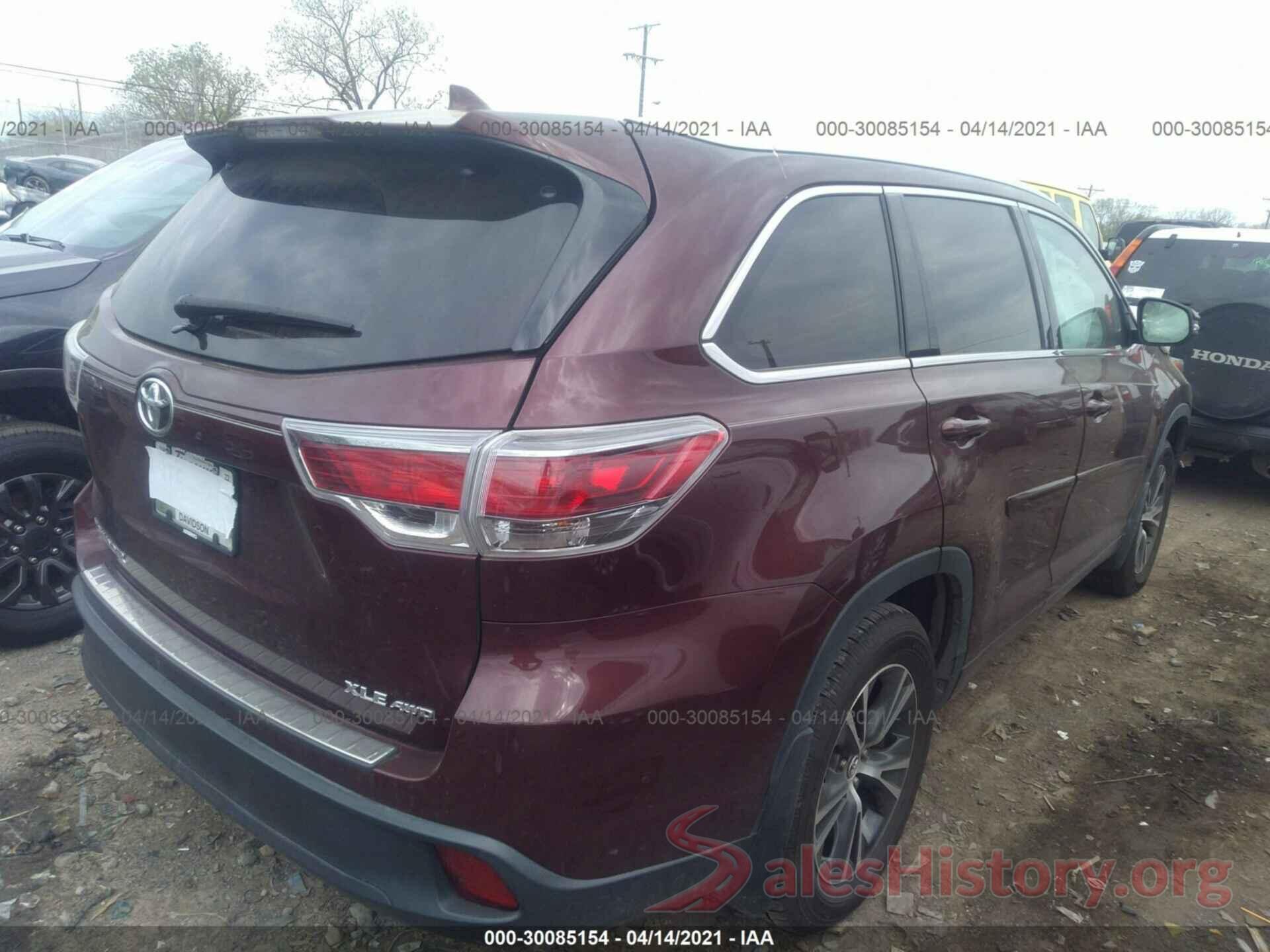 5TDJKRFH4GS347113 2016 TOYOTA HIGHLANDER