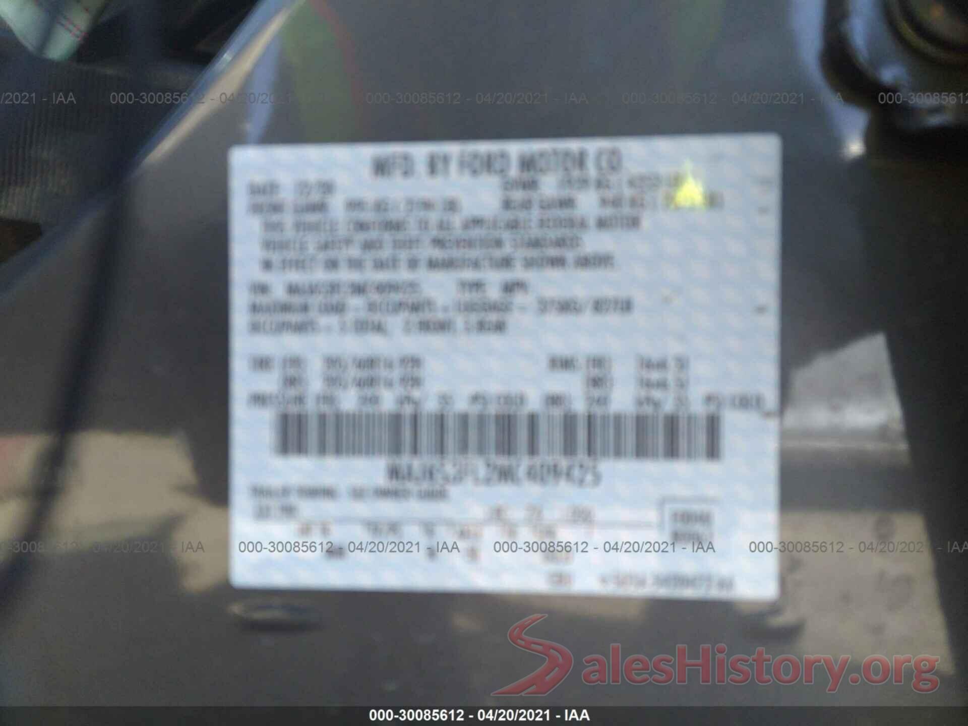 MAJ6S3FL2MC409425 2021 FORD ECOSPORT