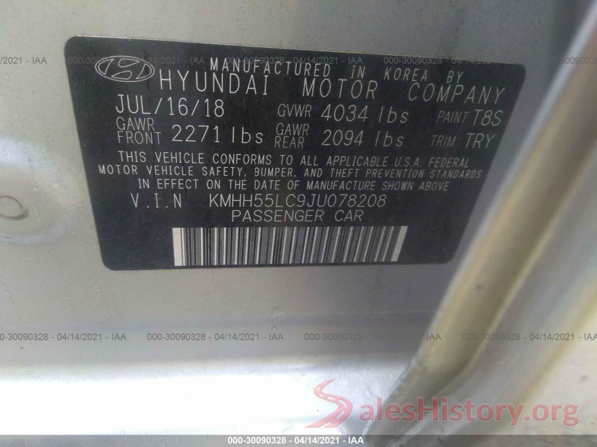 KMHH55LC9JU078208 2018 HYUNDAI ELANTRA GT