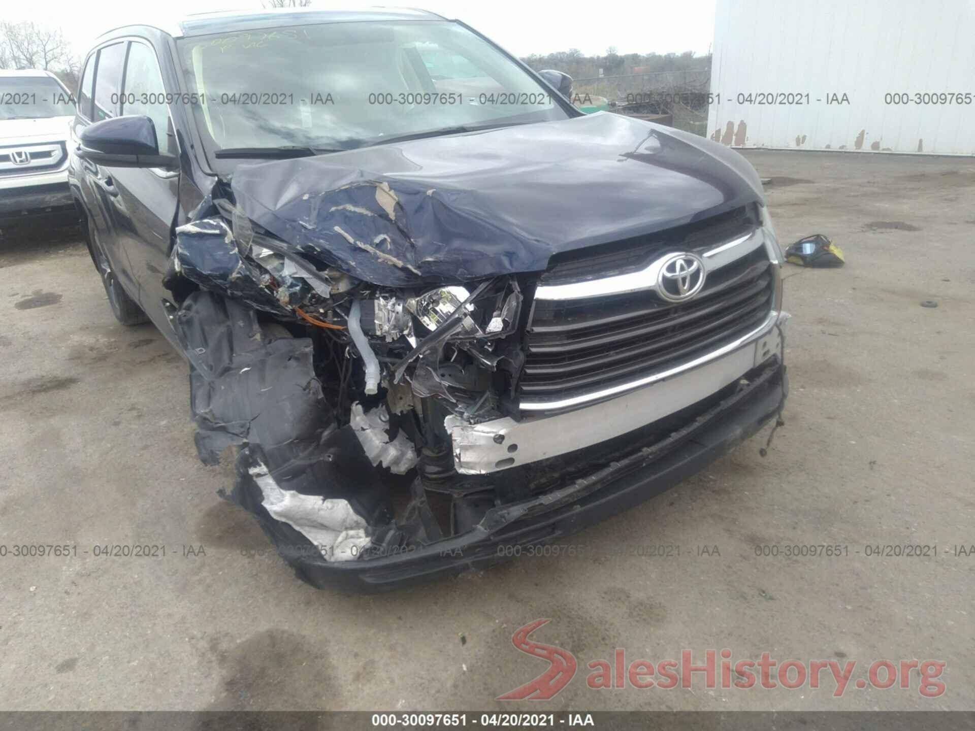 5TDJKRFH5GS257145 2016 TOYOTA HIGHLANDER