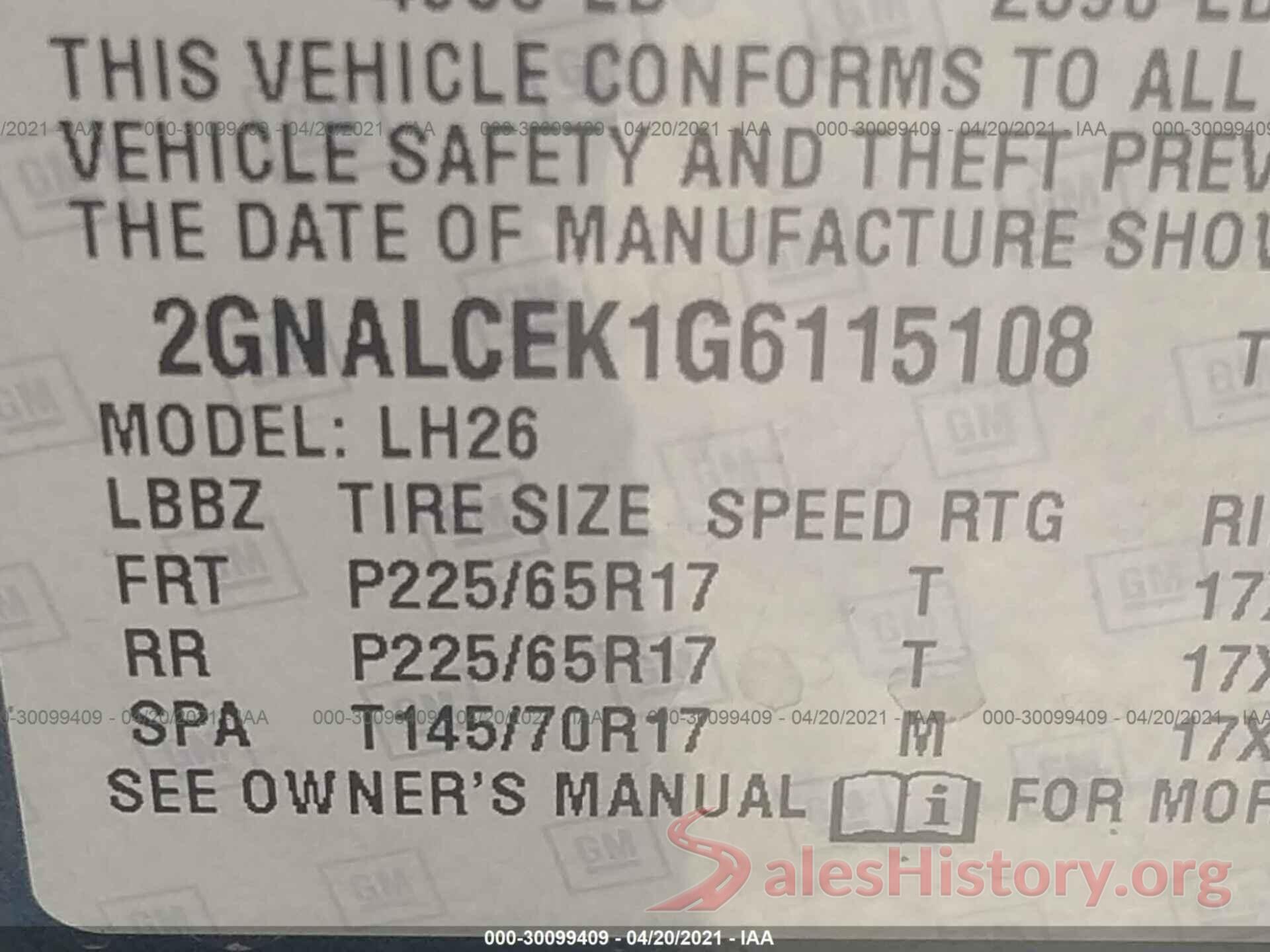 2GNALCEK1G6115108 2016 CHEVROLET EQUINOX