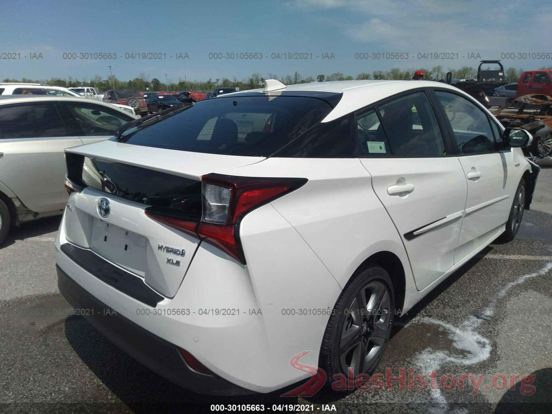 JTDKARFU0L3126267 2020 TOYOTA PRIUS