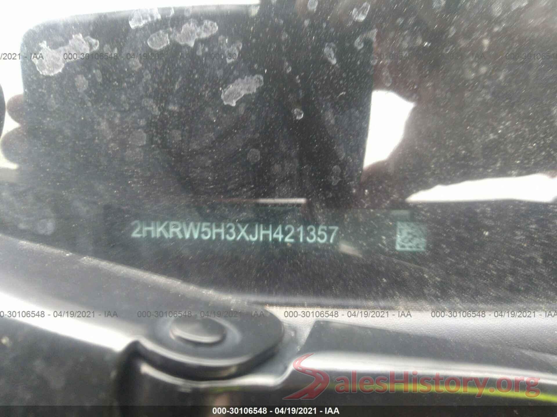 2HKRW5H3XJH421357 2018 HONDA CR-V