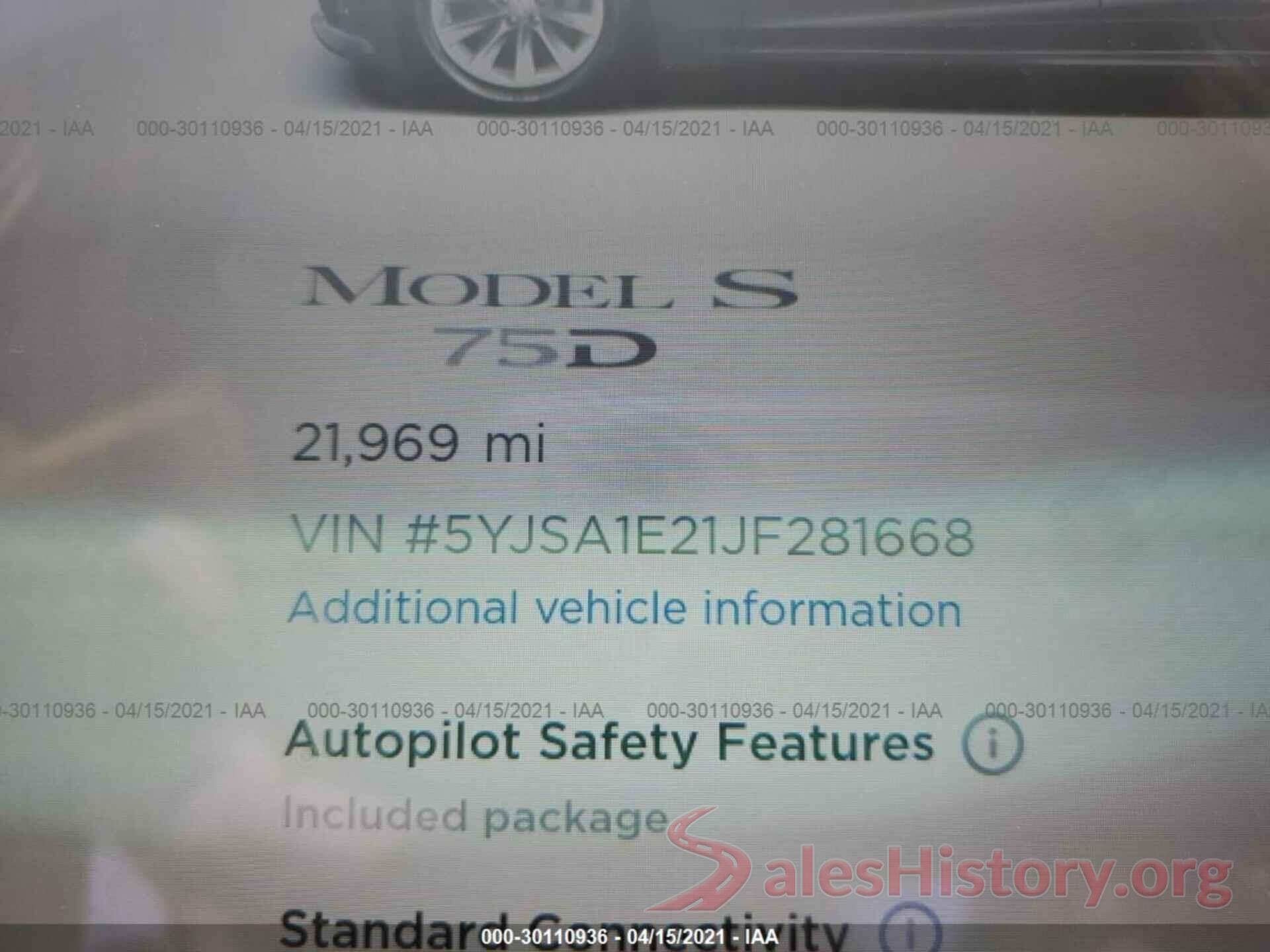 5YJSA1E21JF281668 2018 TESLA MODEL S