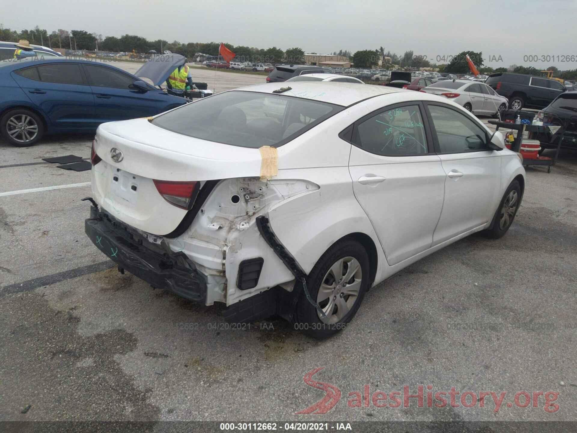 5NPDH4AE6GH665557 2016 HYUNDAI ELANTRA