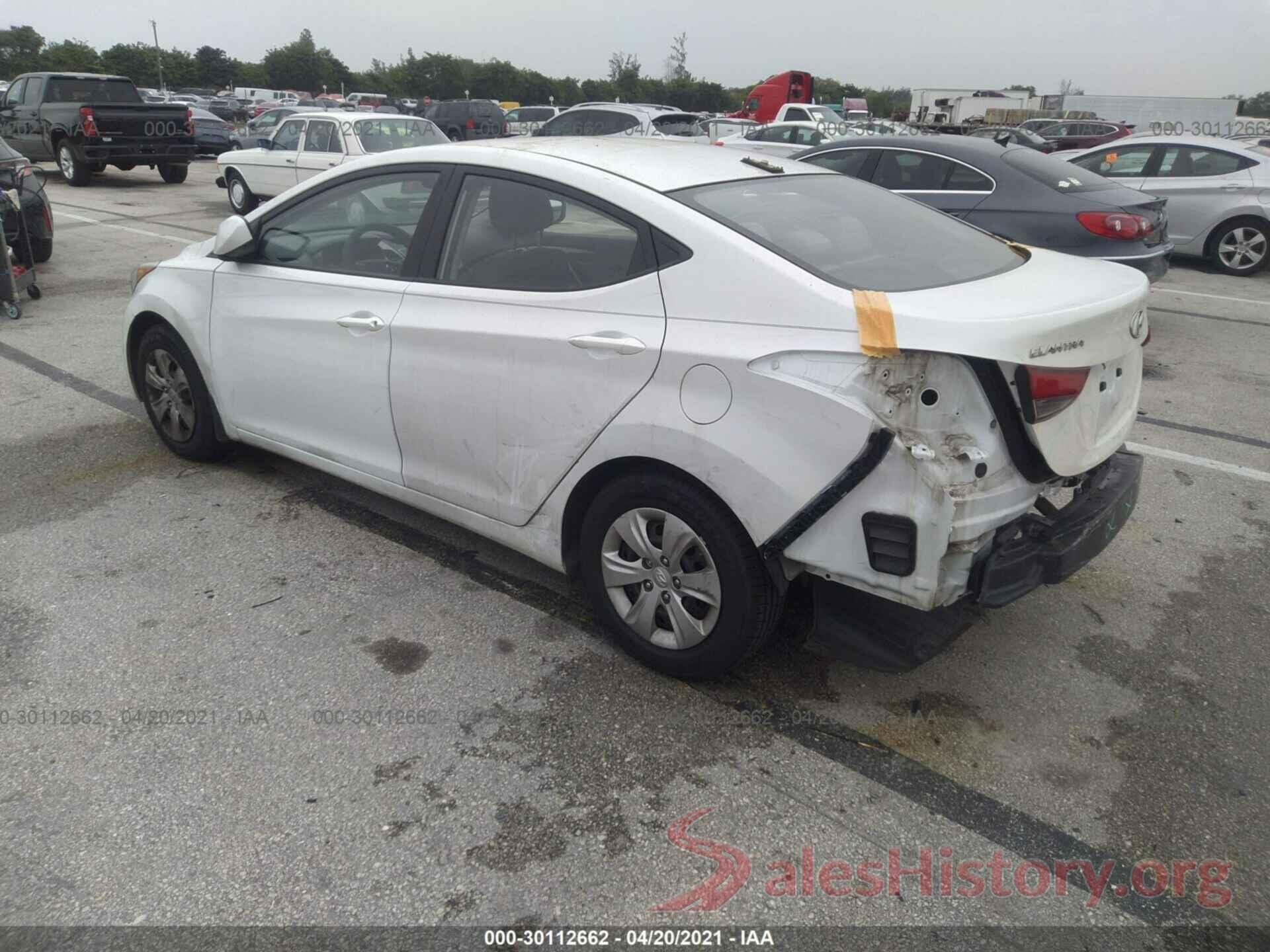 5NPDH4AE6GH665557 2016 HYUNDAI ELANTRA