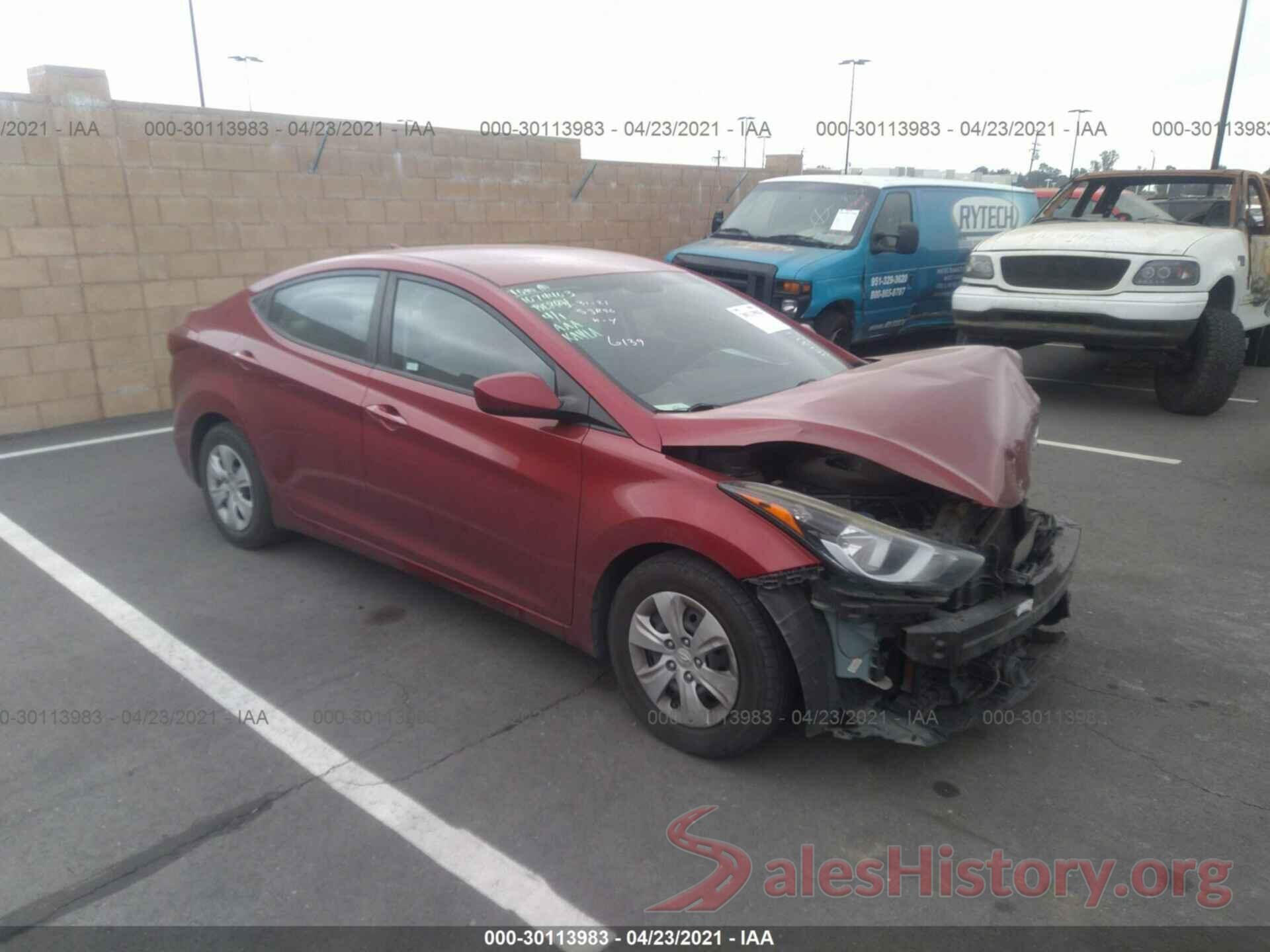 5NPDH4AE7GH692959 2016 HYUNDAI ELANTRA