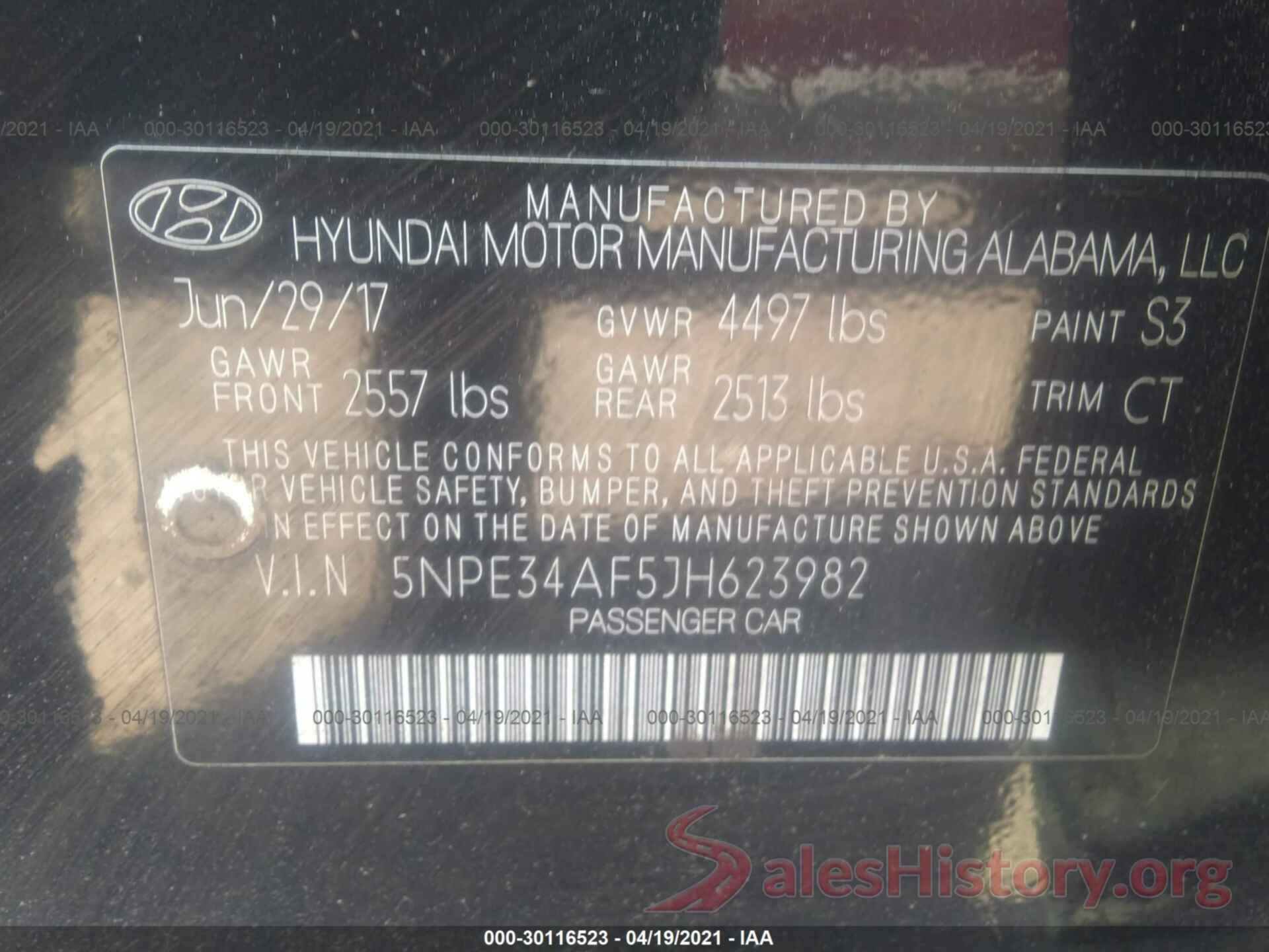 5NPE34AF5JH623982 2018 HYUNDAI SONATA