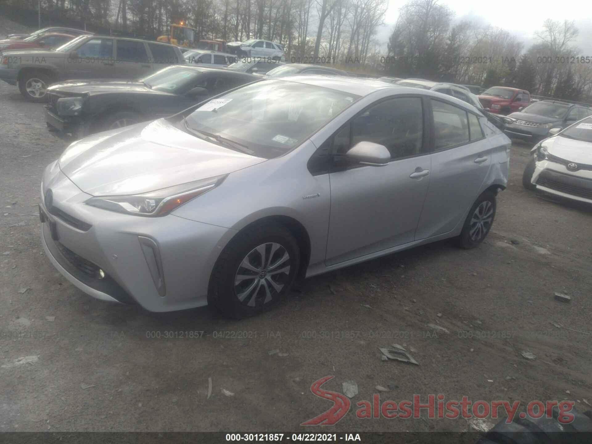 JTDL9RFUXL3014833 2020 TOYOTA PRIUS