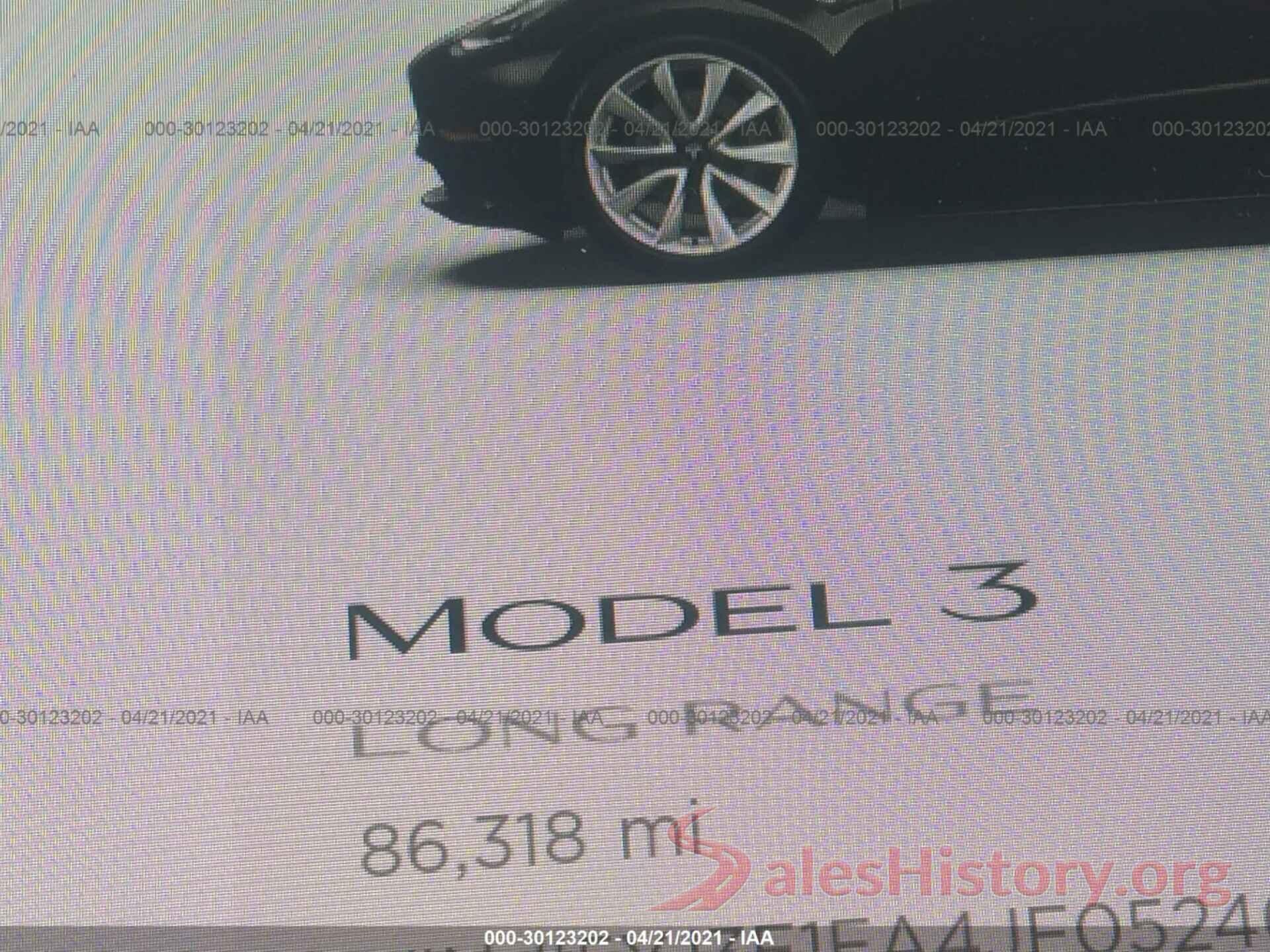 5YJ3E1EA4JF052465 2018 TESLA MODEL 3