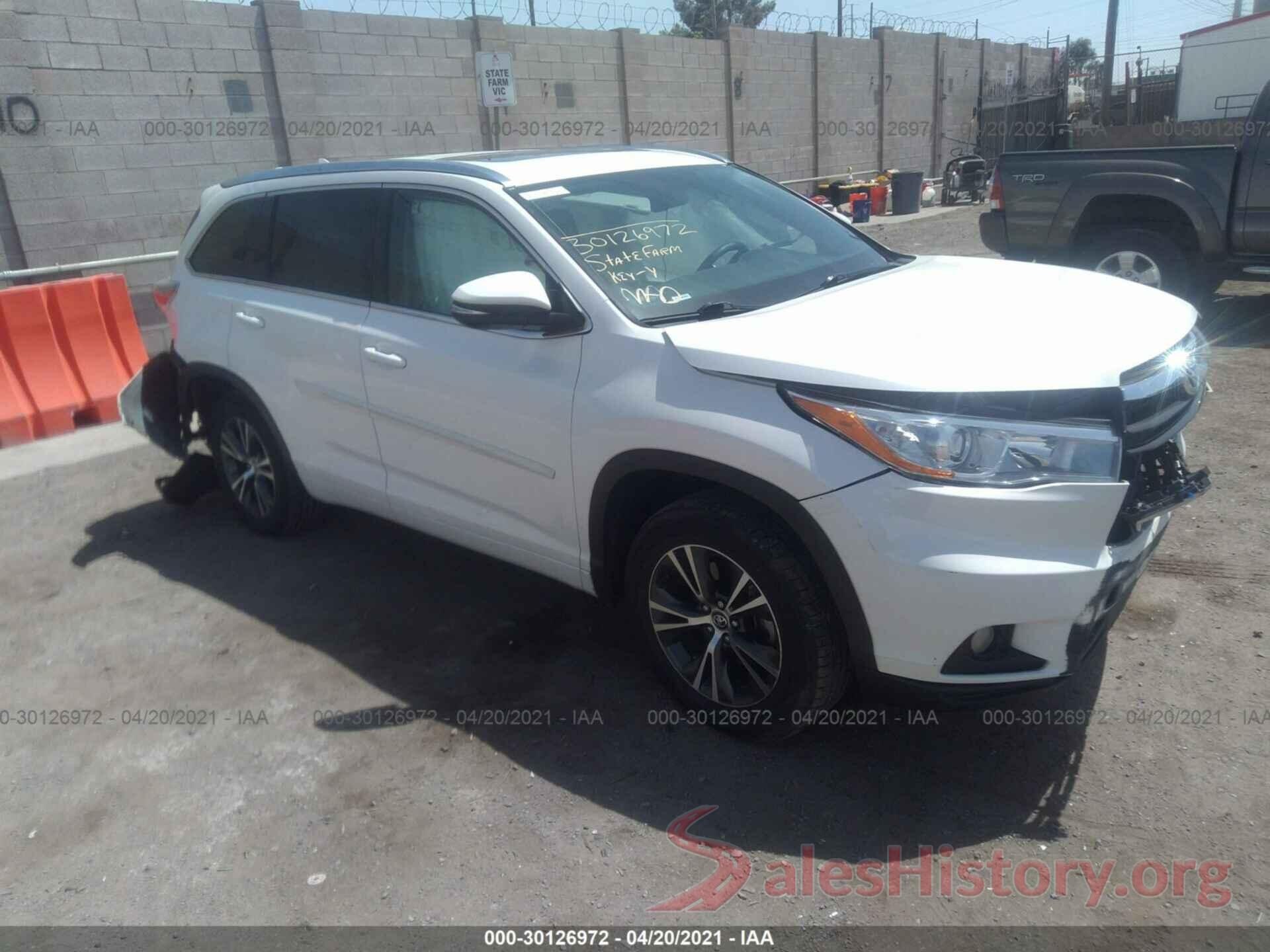 5TDKKRFH6GS178071 2016 TOYOTA HIGHLANDER