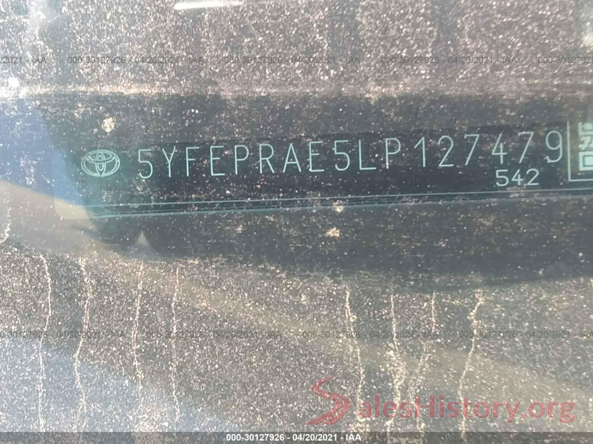 5YFEPRAE5LP127479 2020 TOYOTA COROLLA