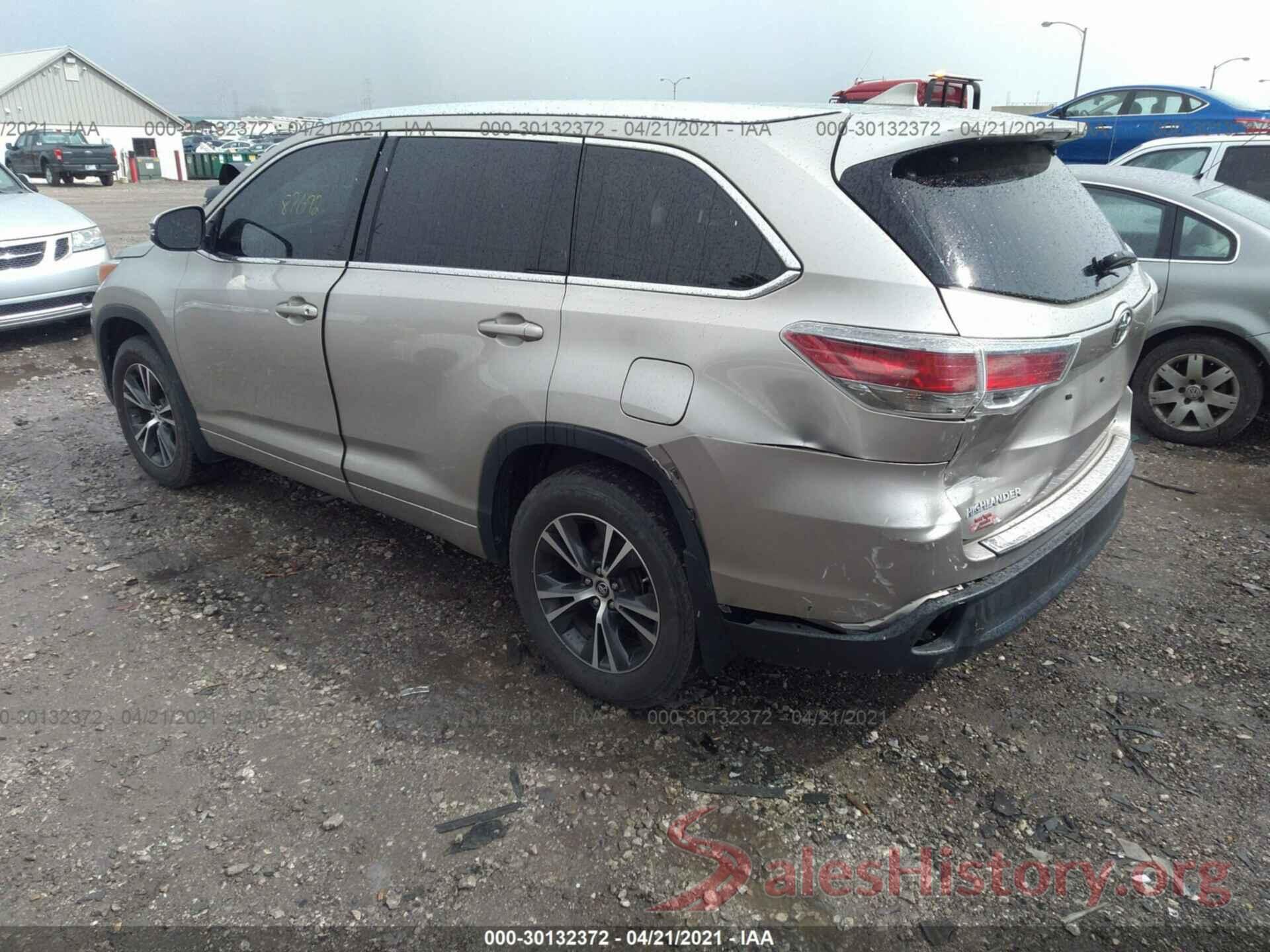 5TDJKRFH1GS275514 2016 TOYOTA HIGHLANDER