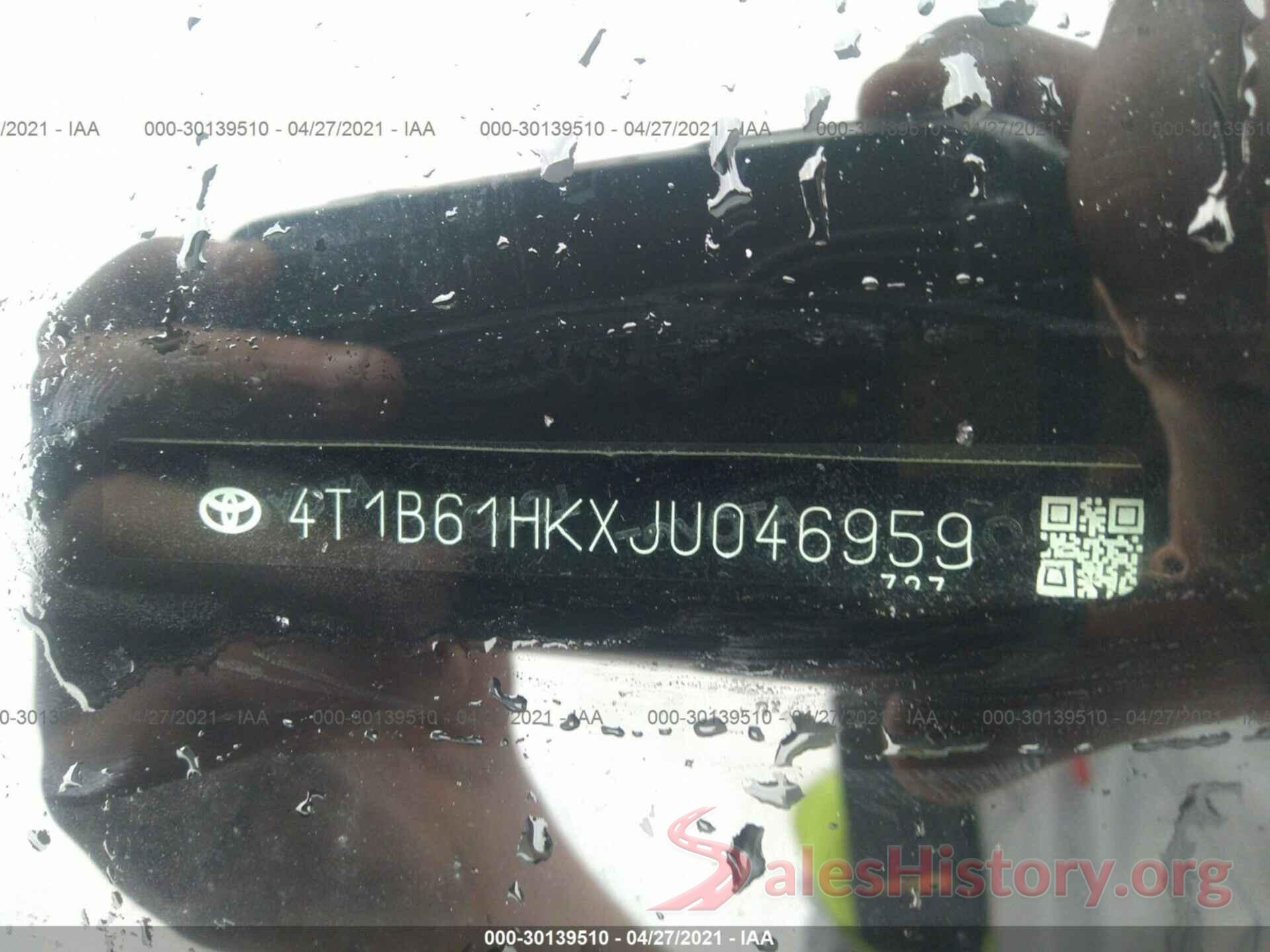 4T1B61HKXJU046959 2018 TOYOTA CAMRY