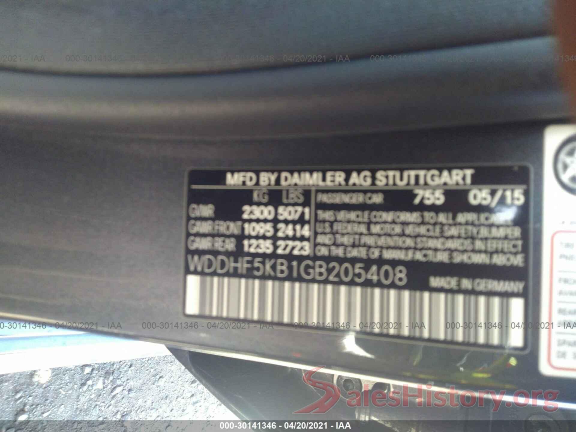 WDDHF5KB1GB205408 2016 MERCEDES-BENZ E-CLASS