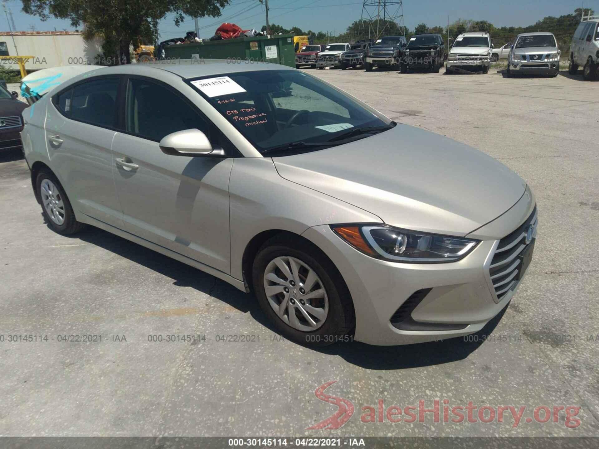 KMHD74LFXHU071341 2017 HYUNDAI ELANTRA