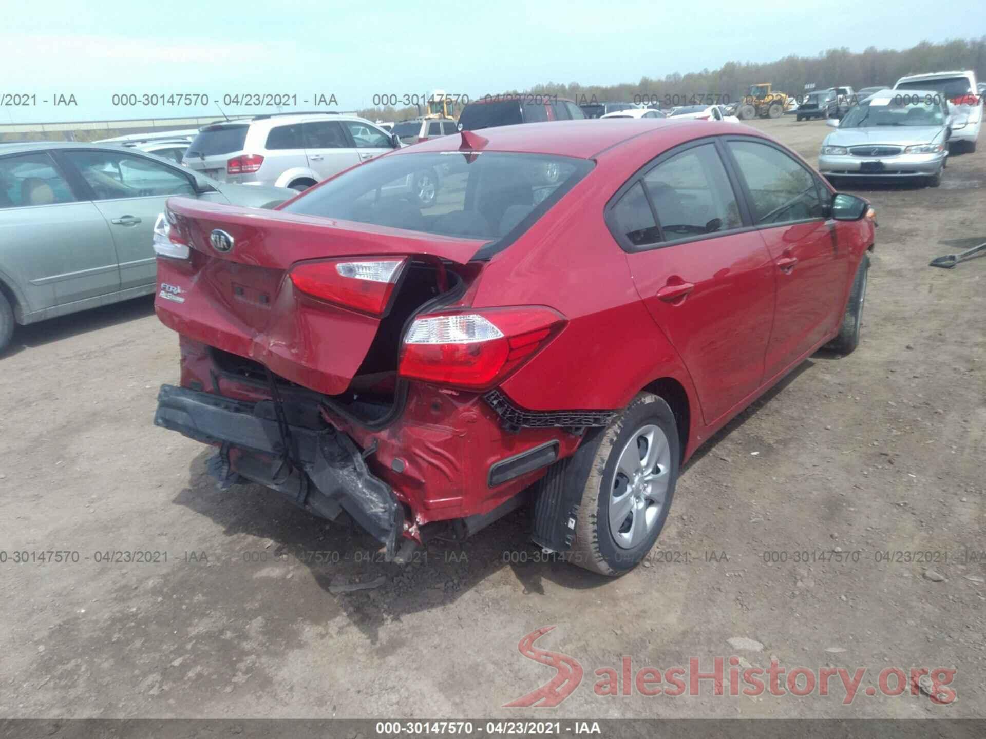 KNAFX4A60G5555735 2016 KIA FORTE