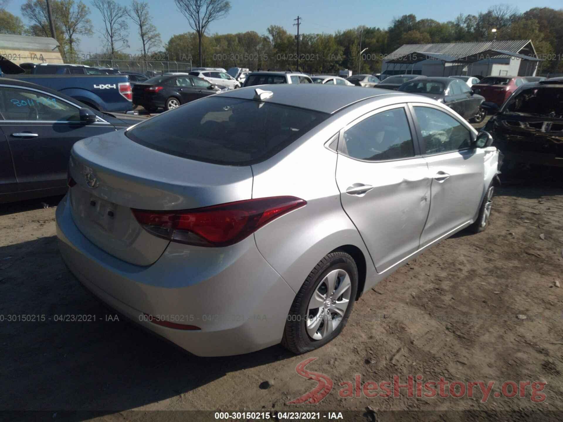 5NPDH4AE6GH732318 2016 HYUNDAI ELANTRA