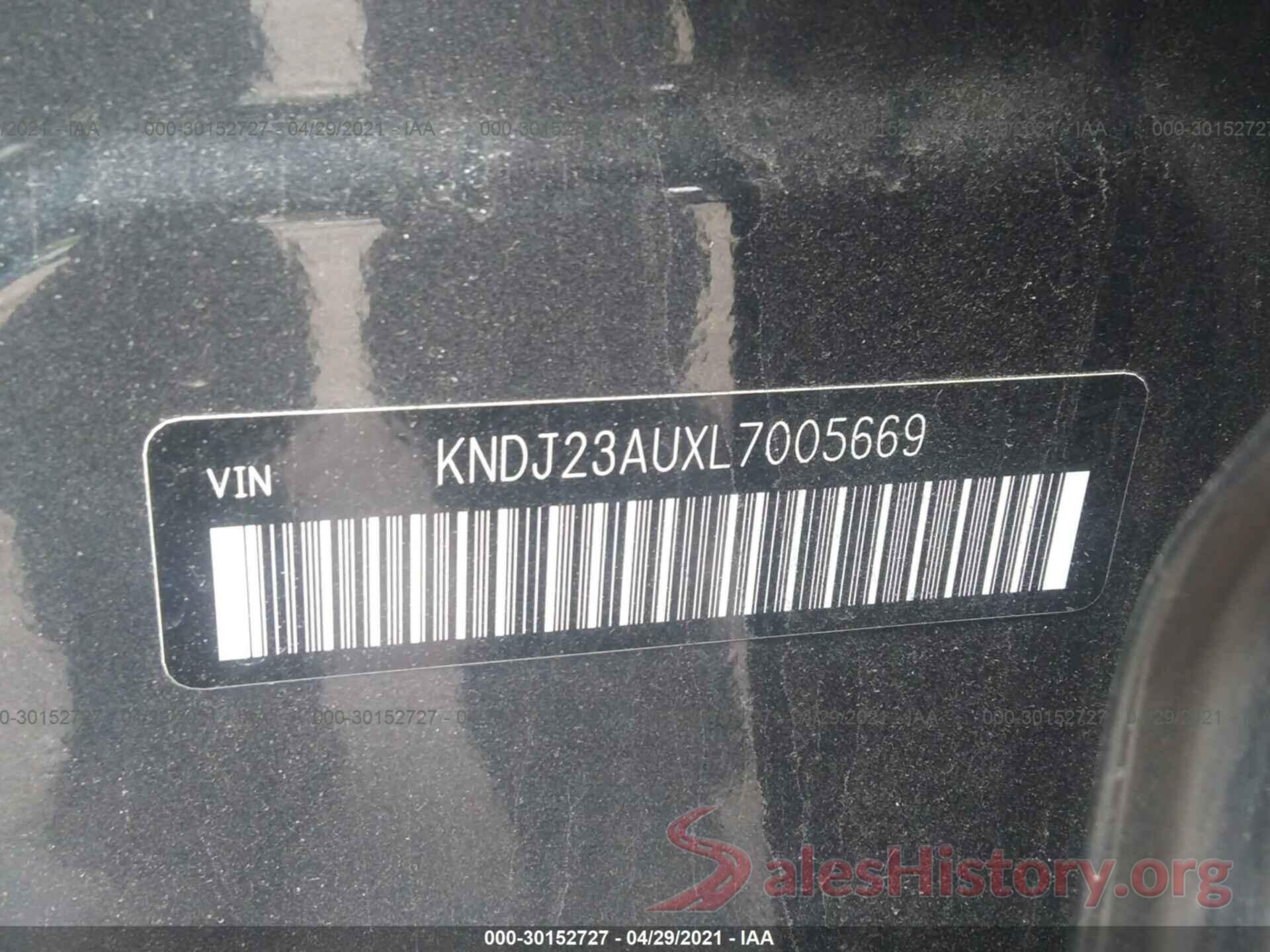 KNDJ23AUXL7005669 2020 KIA SOUL