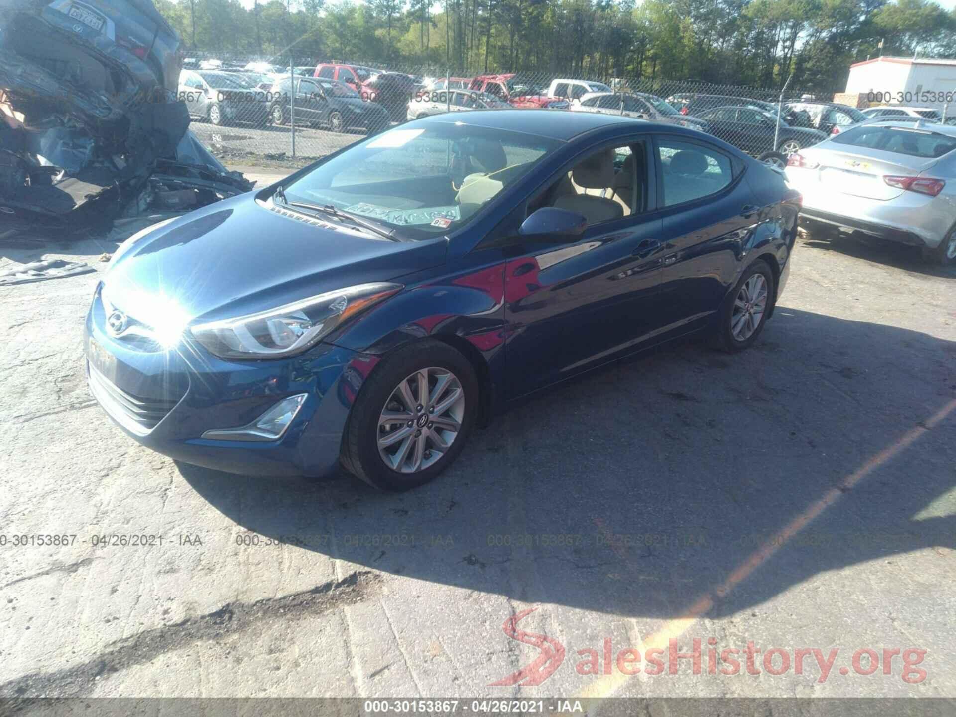 5NPDH4AE7GH656284 2016 HYUNDAI ELANTRA