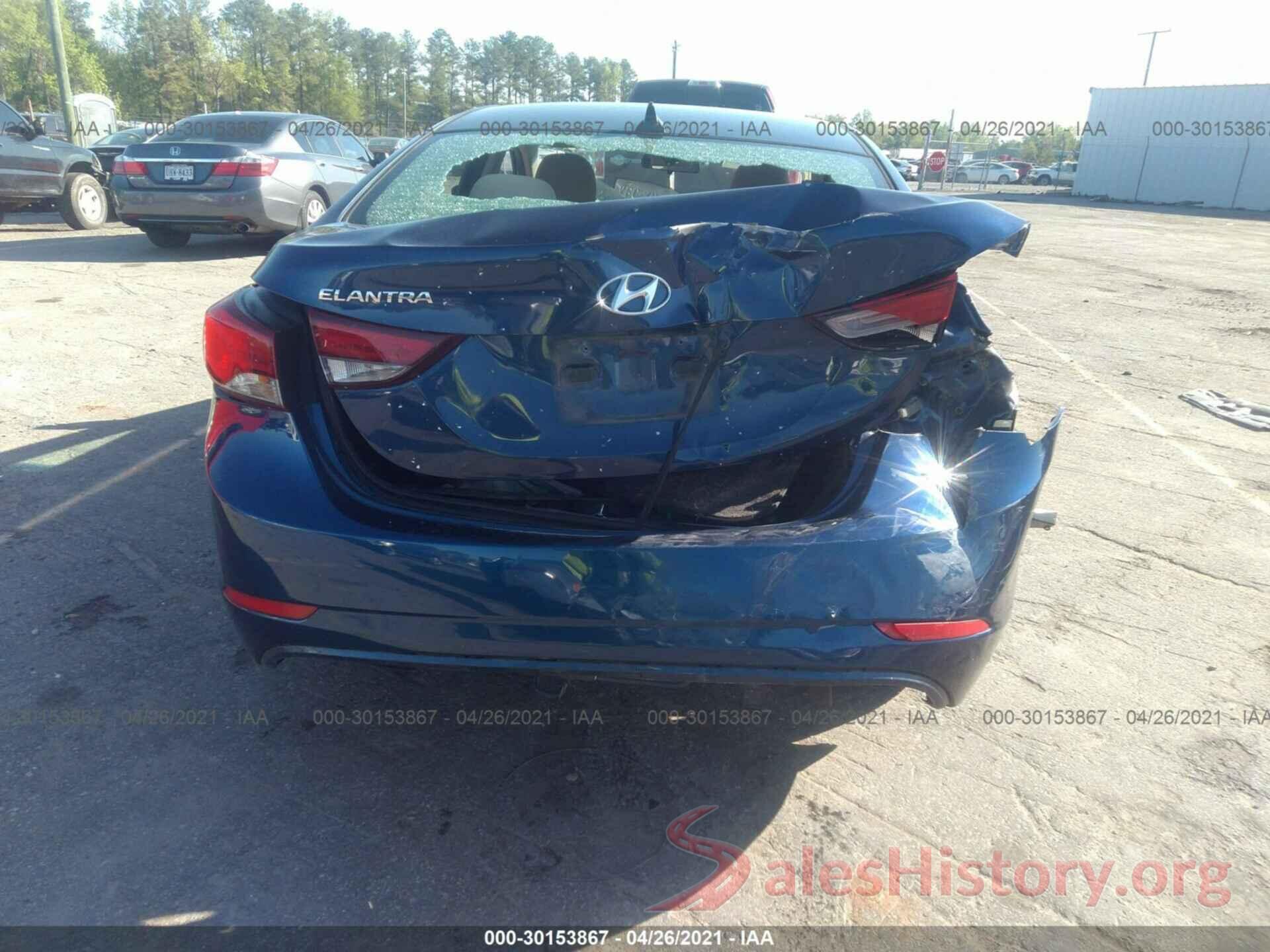 5NPDH4AE7GH656284 2016 HYUNDAI ELANTRA