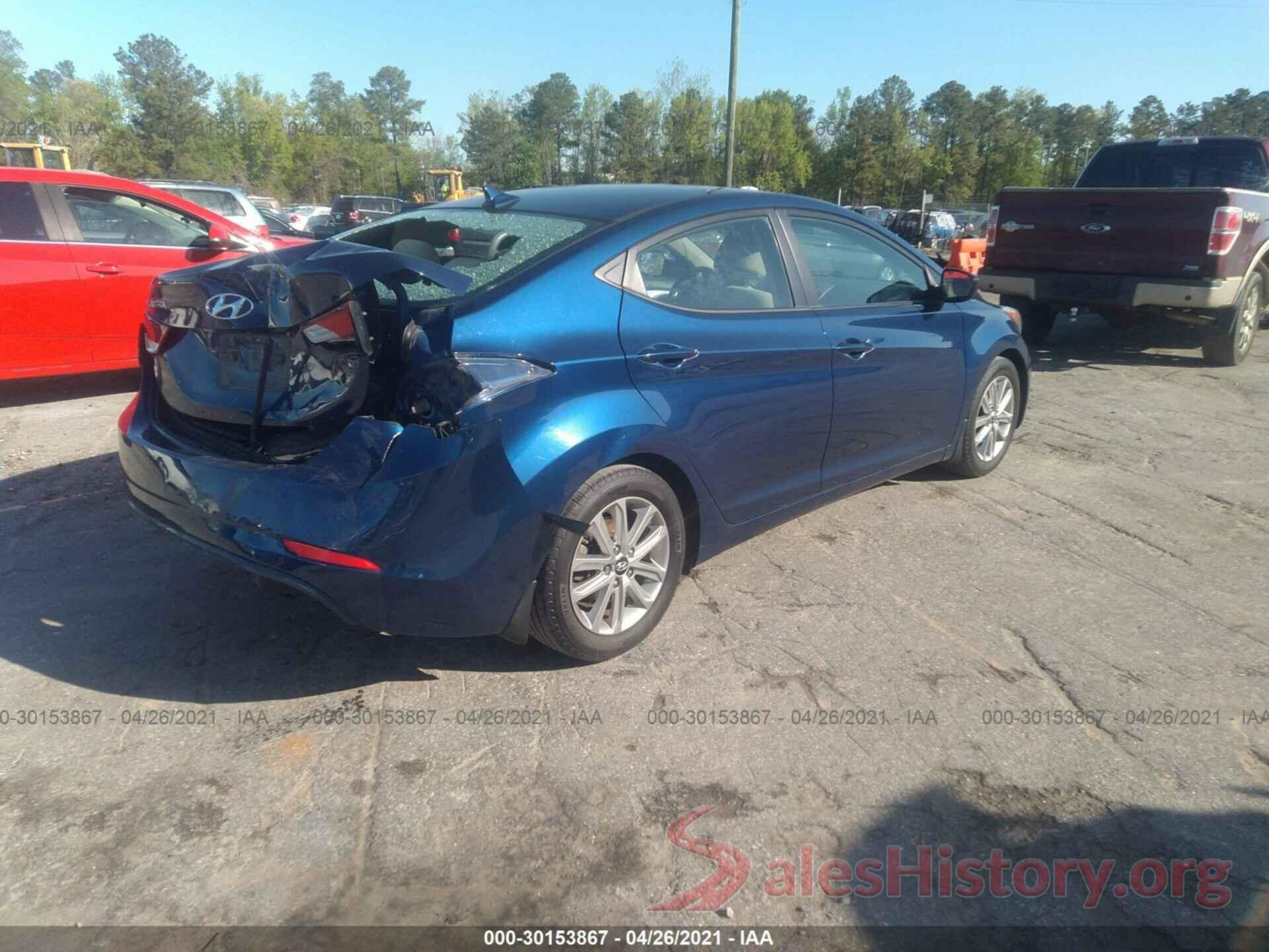 5NPDH4AE7GH656284 2016 HYUNDAI ELANTRA