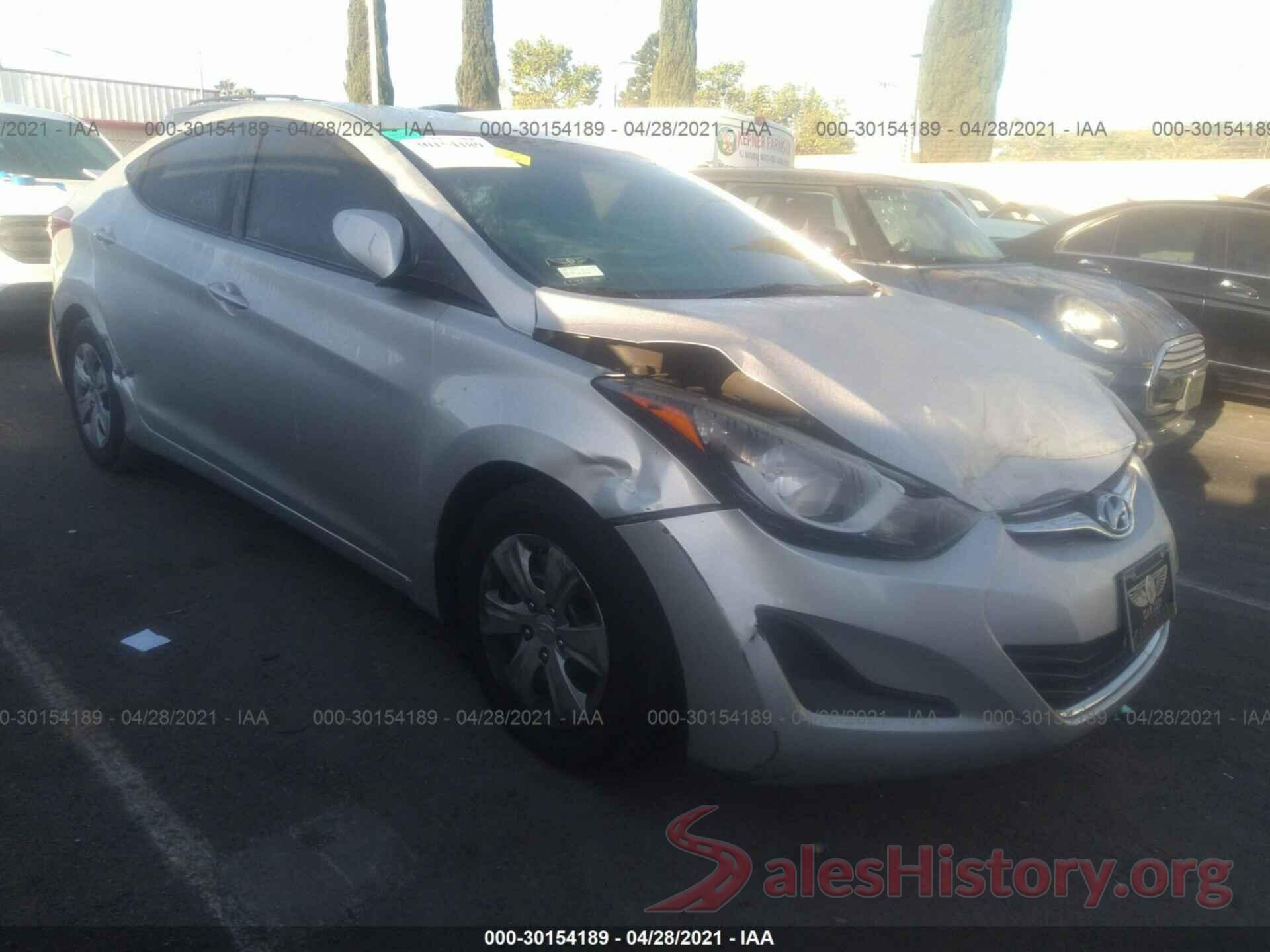 5NPDH4AE7GH708531 2016 HYUNDAI ELANTRA