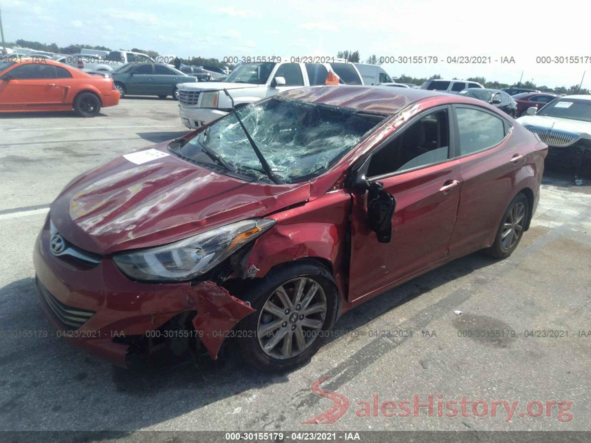 5NPDH4AE0GH721590 2016 HYUNDAI ELANTRA