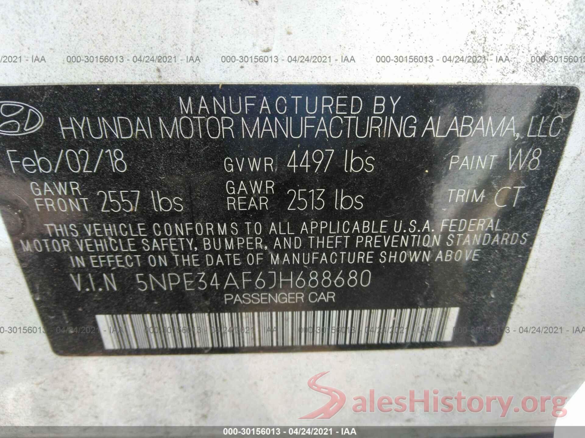 5NPE34AF6JH688680 2018 HYUNDAI SONATA