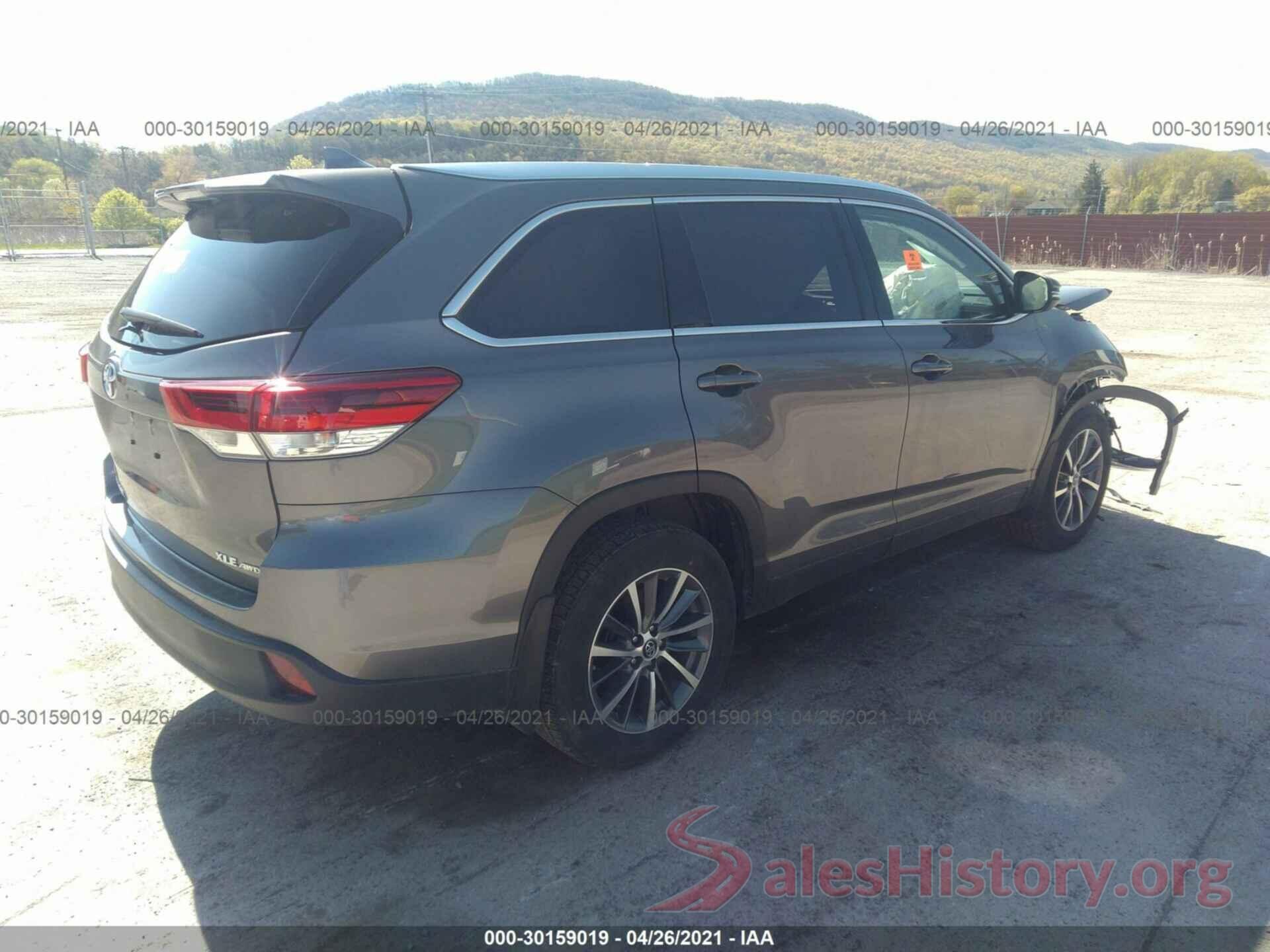 5TDJZRFH9KS710252 2019 TOYOTA HIGHLANDER