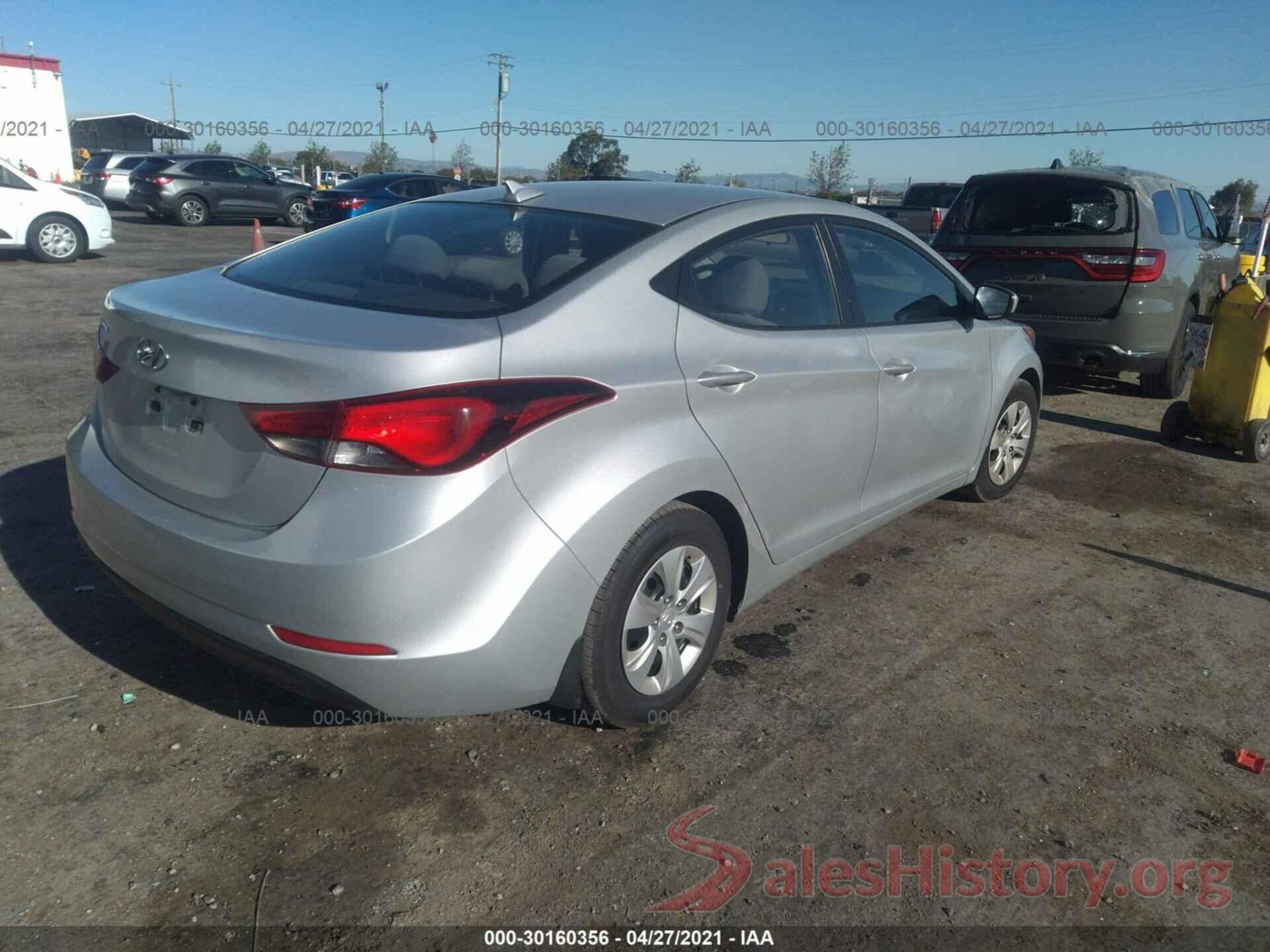 5NPDH4AE2GH728007 2016 HYUNDAI ELANTRA