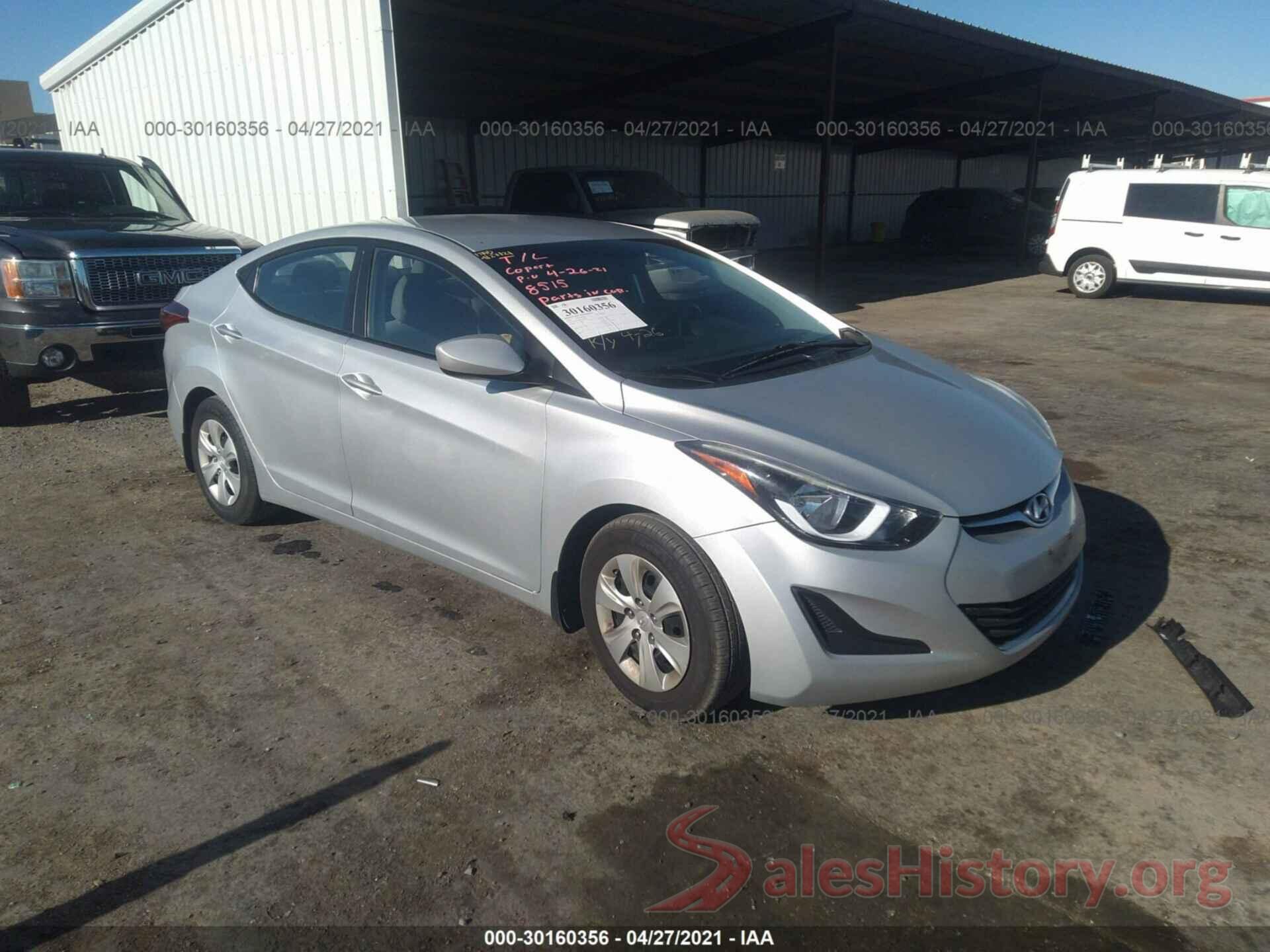 5NPDH4AE2GH728007 2016 HYUNDAI ELANTRA